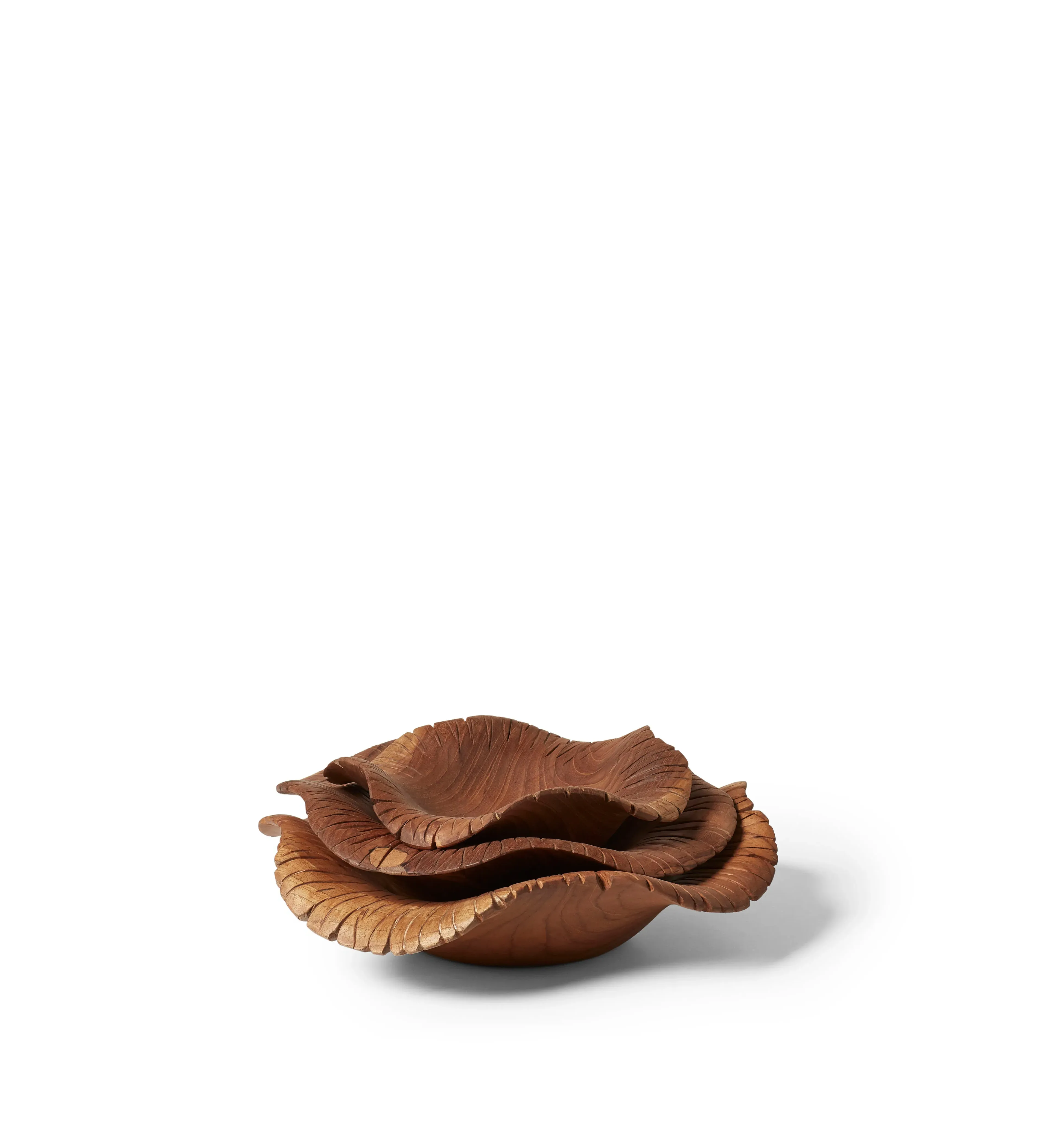 3-Piece Serving Plates Set - Natural, Teak image
