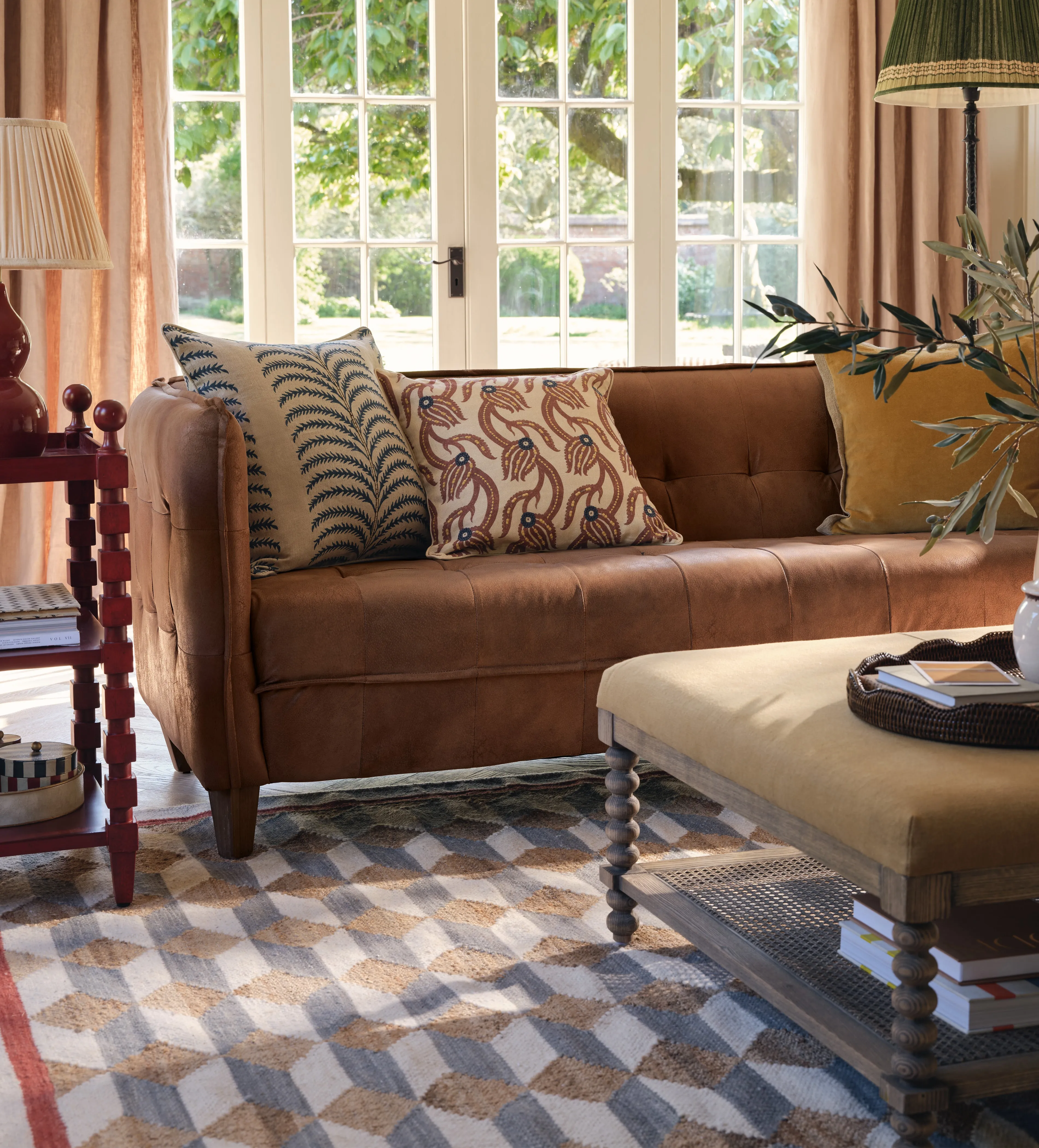 3-Seater Chesterfield Sofa - Aged Tobacco, Leather