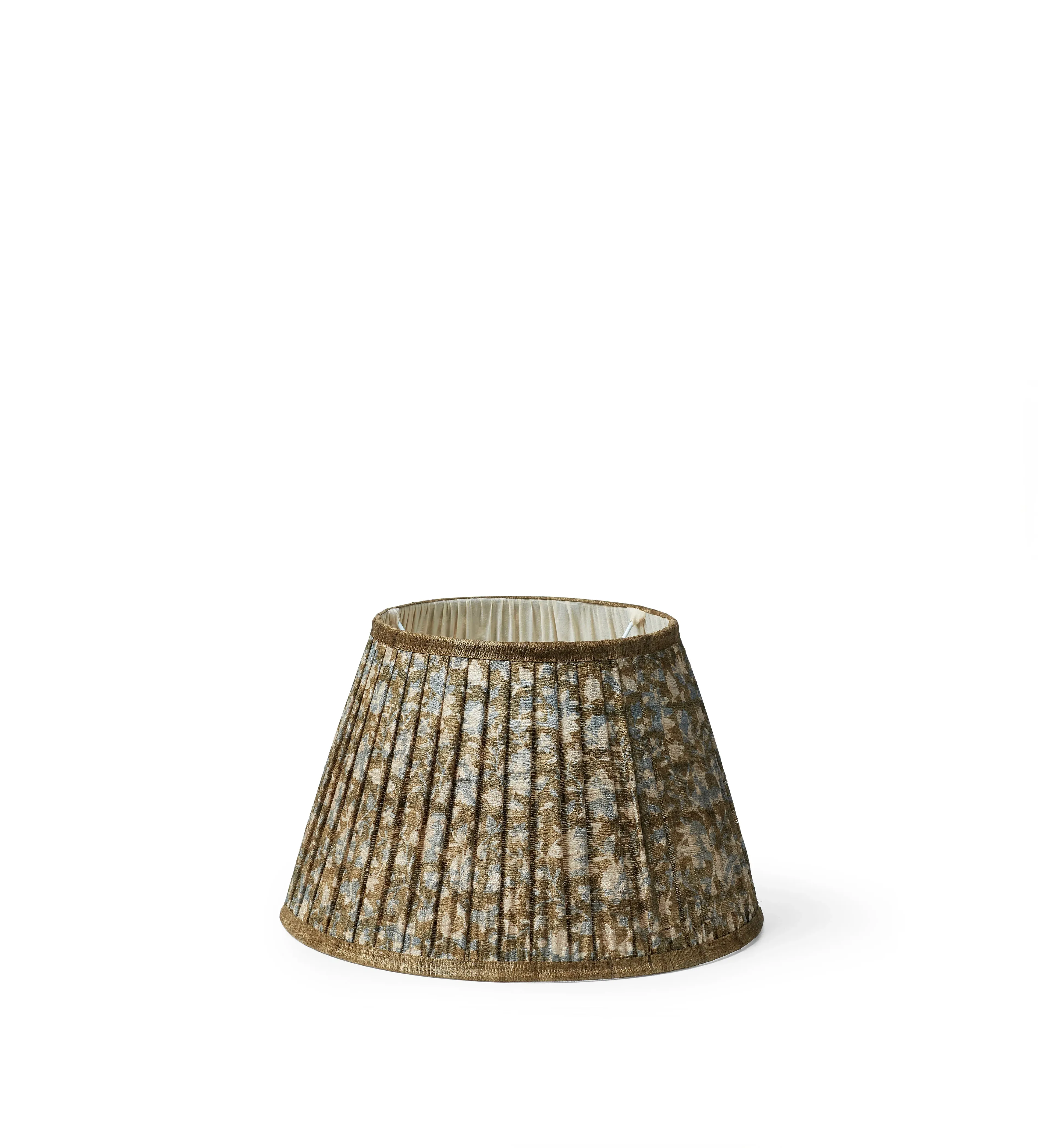 35cm Lampshade with Floral Pattern - Seafoam, Silk