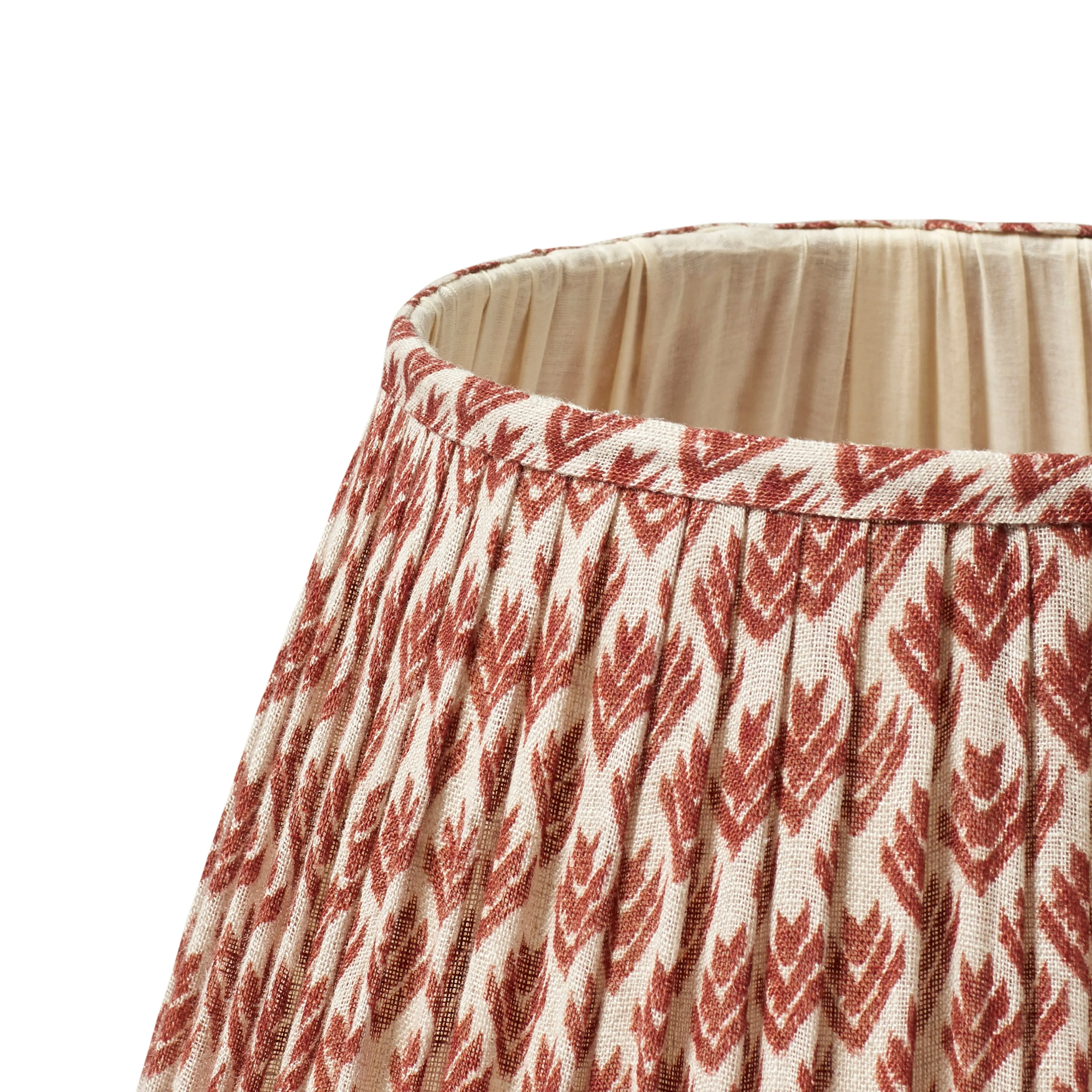 35cm Pleated Lampshade - Blood Orange, Linen