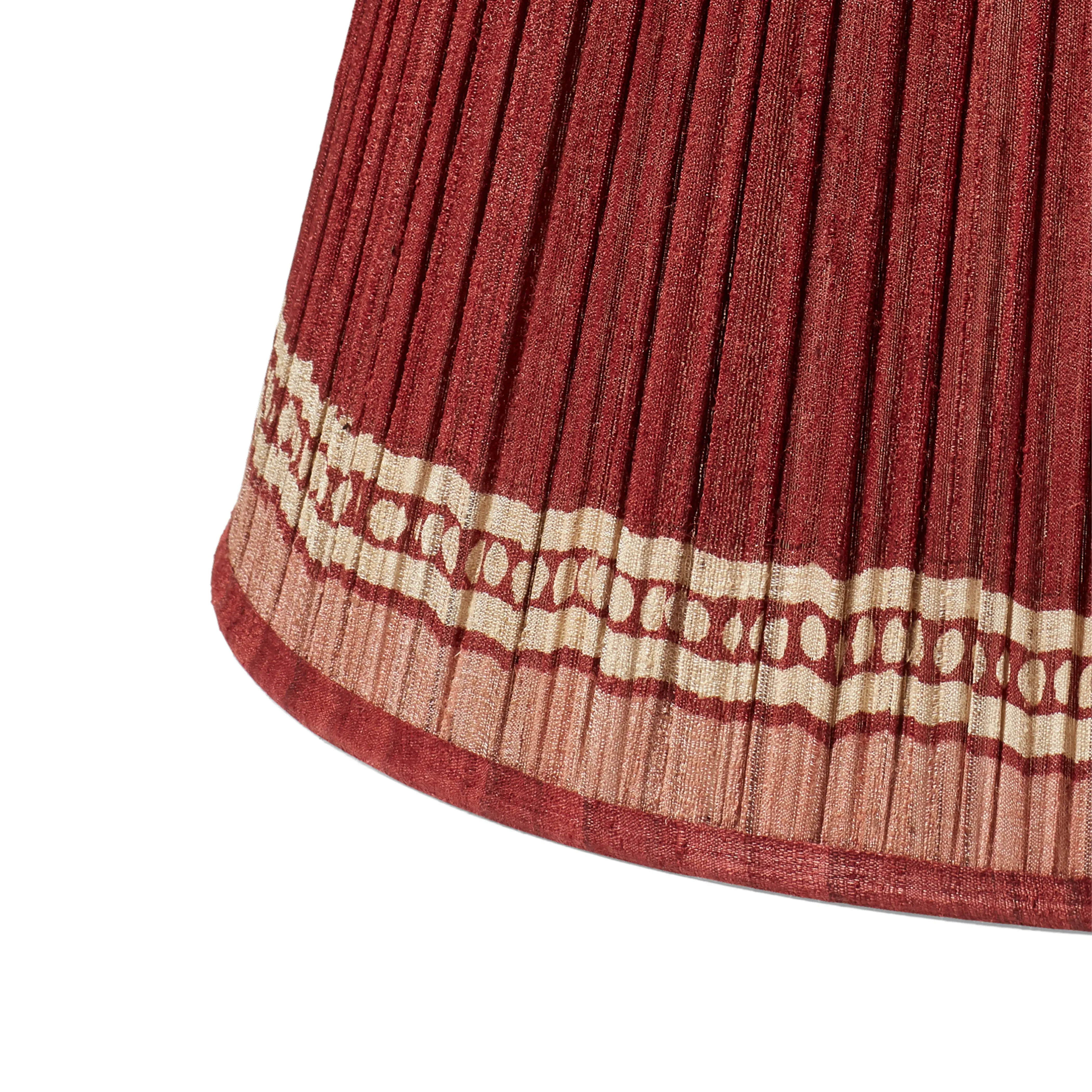 35cm Pleated Lampshade - Blood Orange, Silk