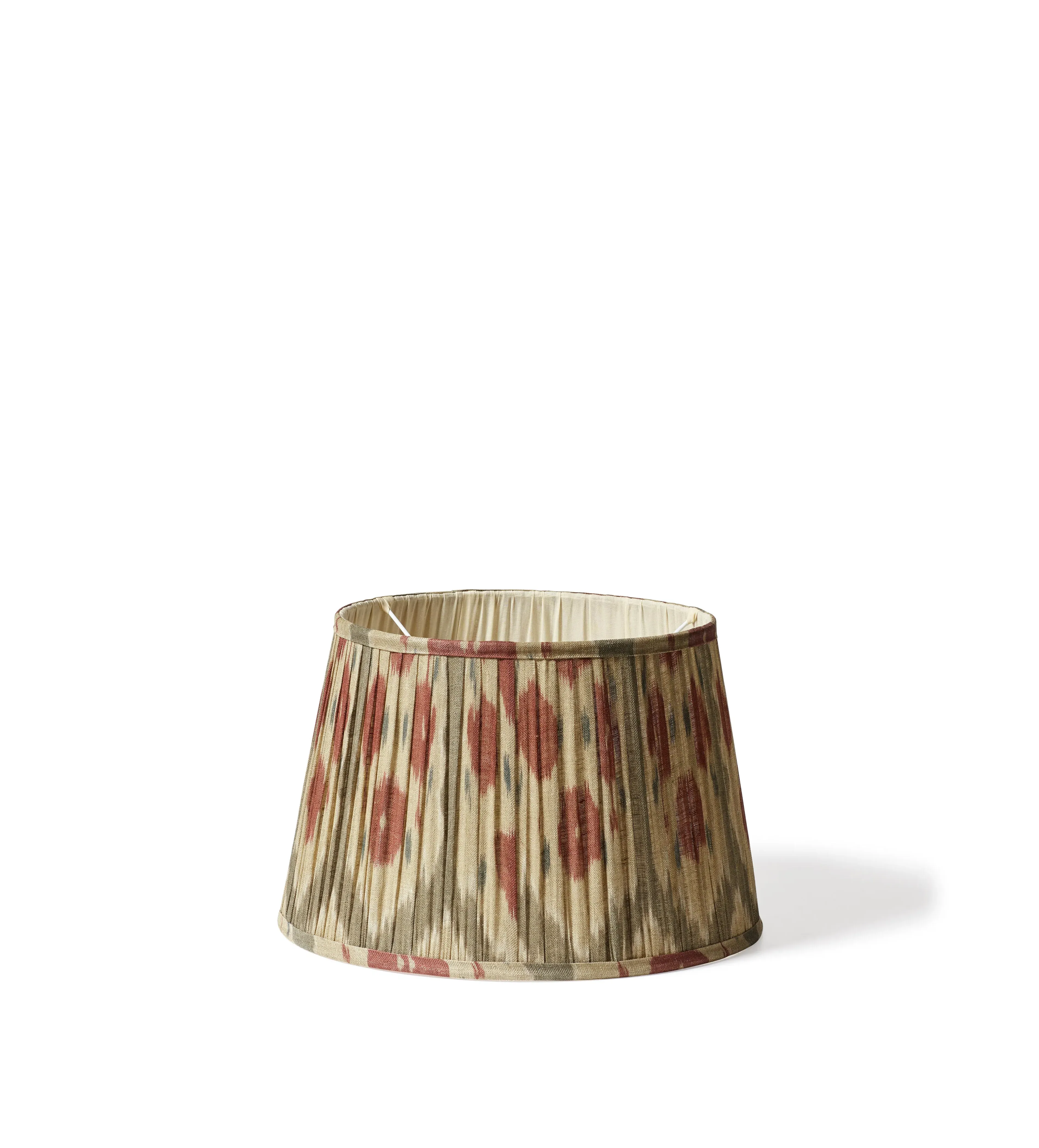 35cm Pleated Lampshade - Green, Linen