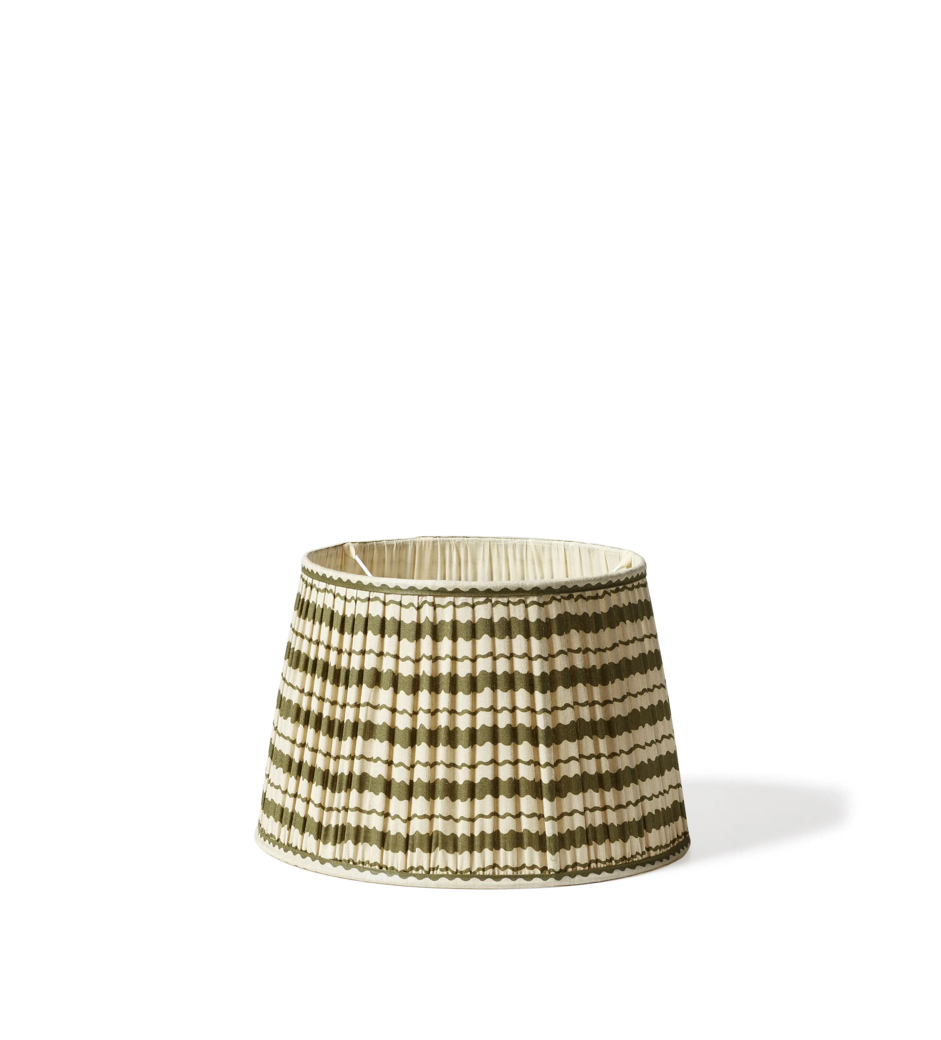 35cm Pleated Lampshade - Green, Silk image