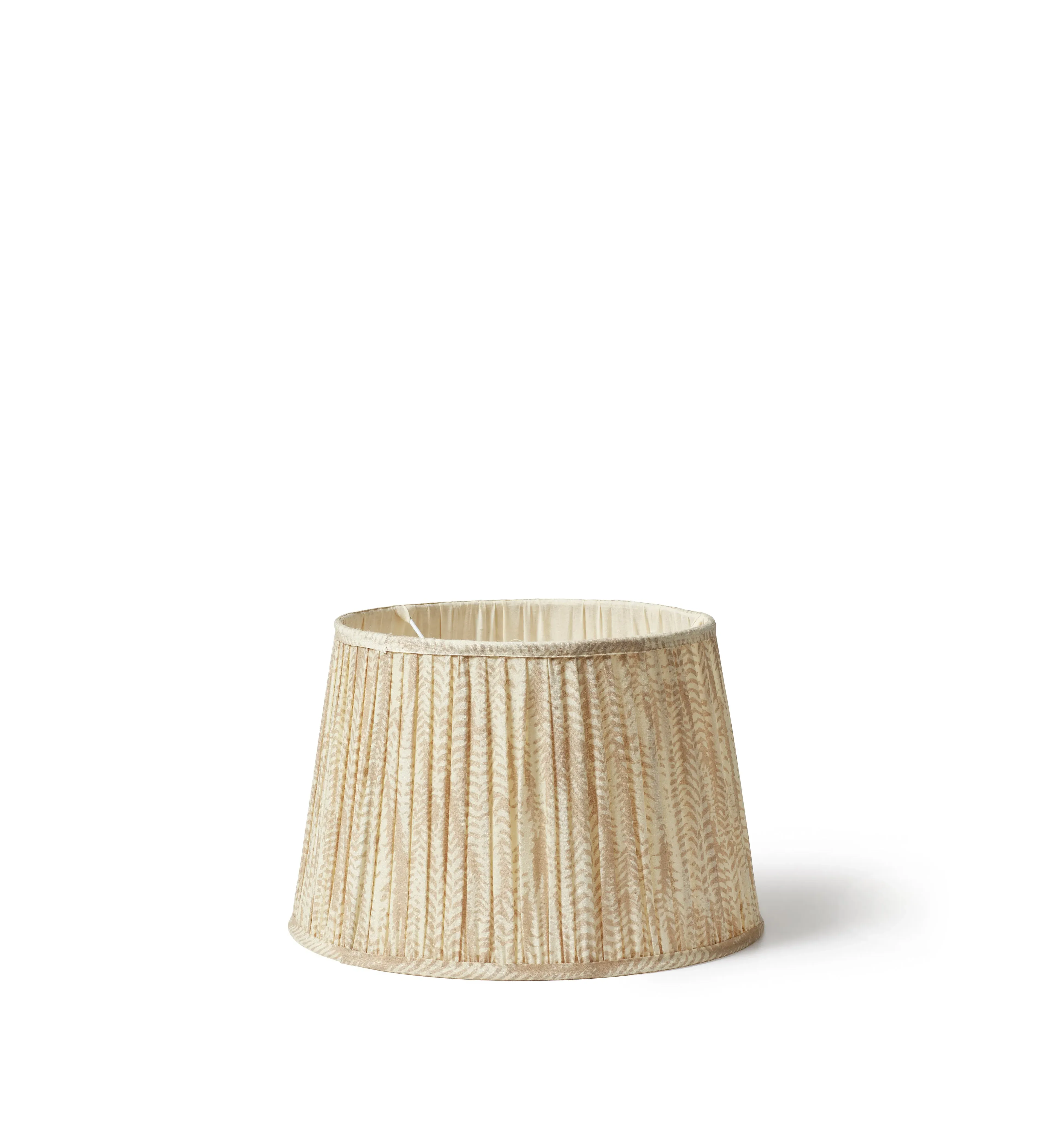 35cm Pleated Lampshade with Fern Print - Natural
