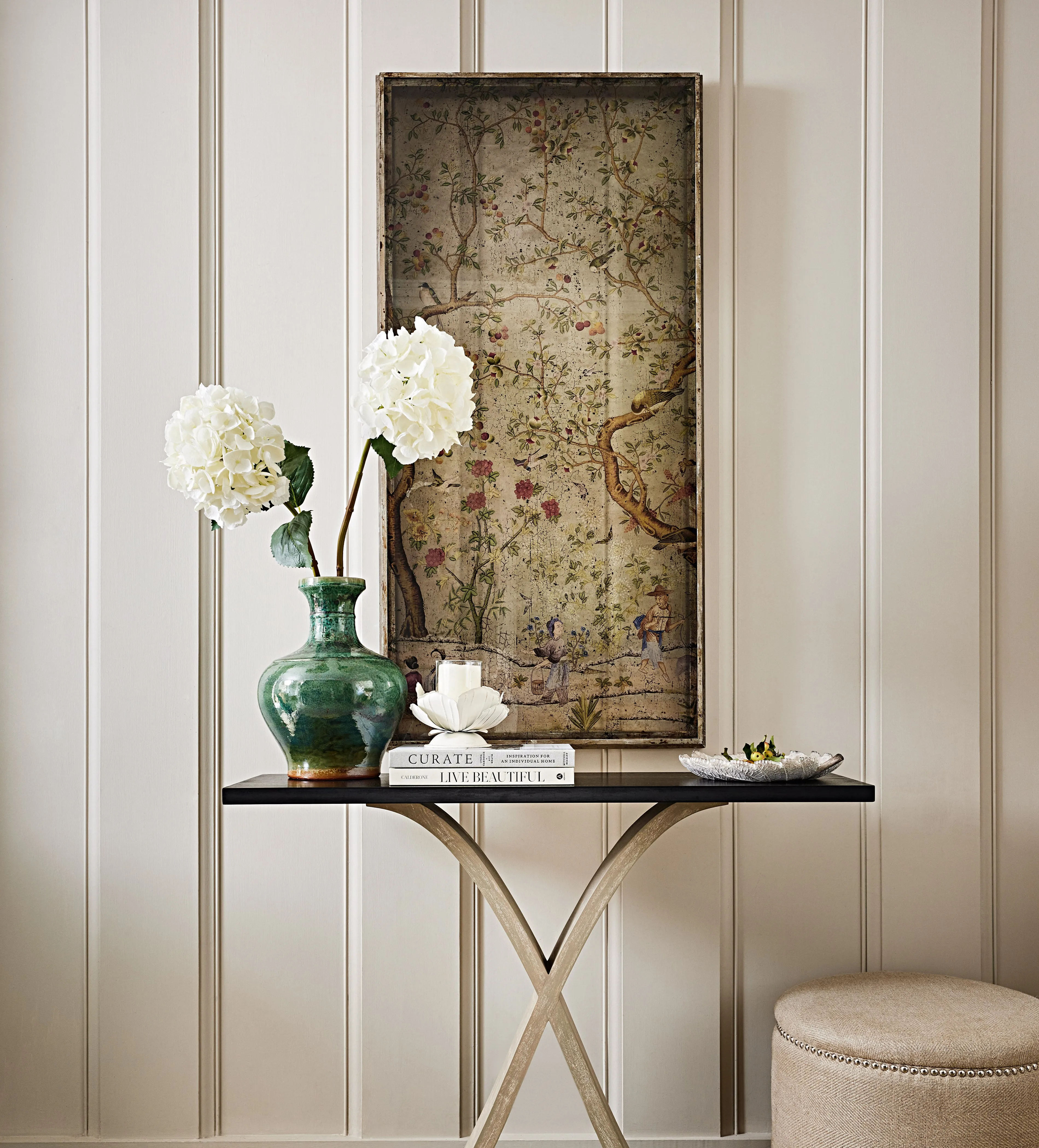 4-Panel Wall Art Set - Green, Glass