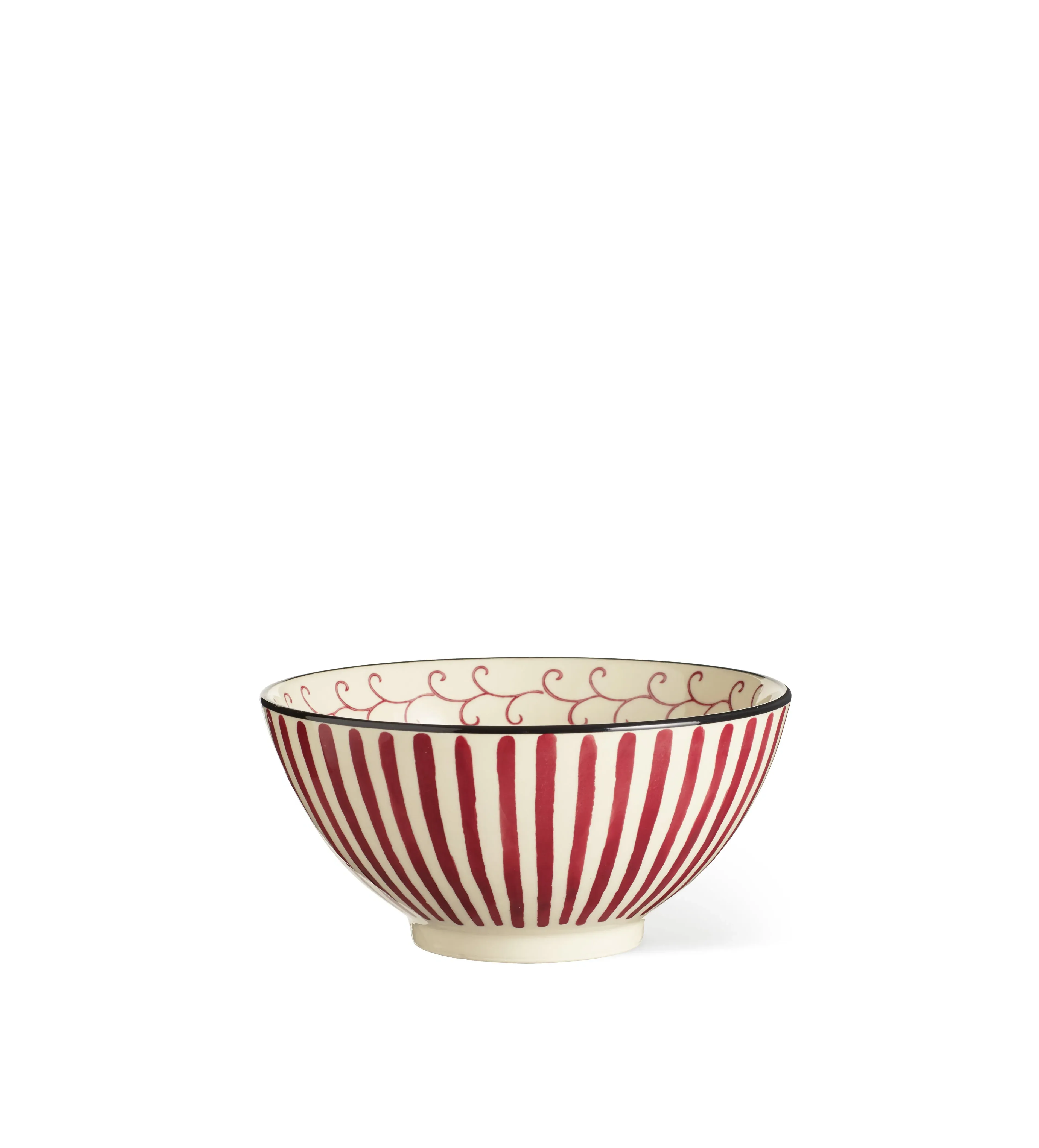 4-Piece Bowl Set with Vine Design - Crimson image