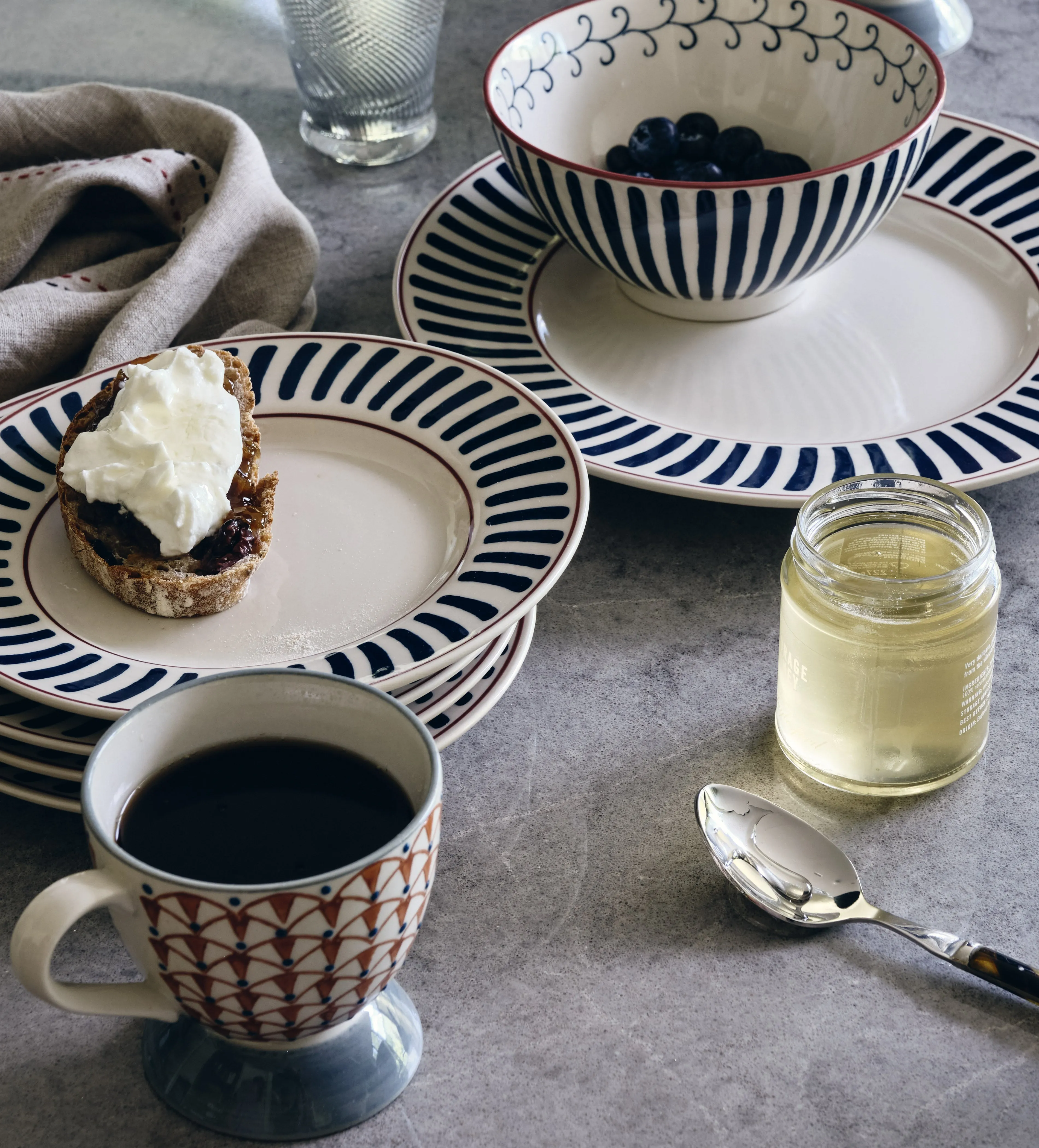 4-Piece Dinner Plate Set - Indigo, Ceramic