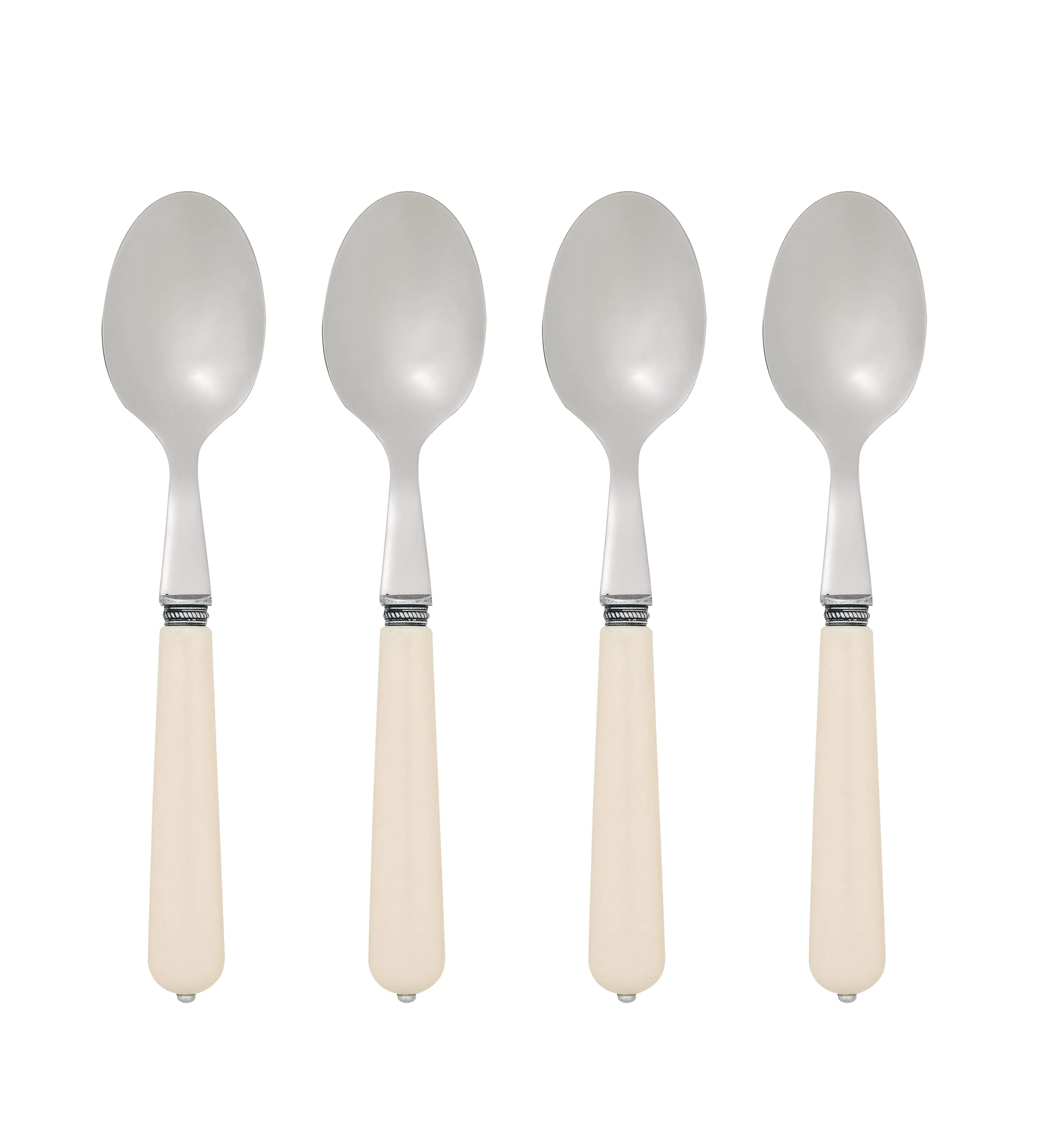 4-Piece Serving Spoon Set - Ivory, Stainless Steel