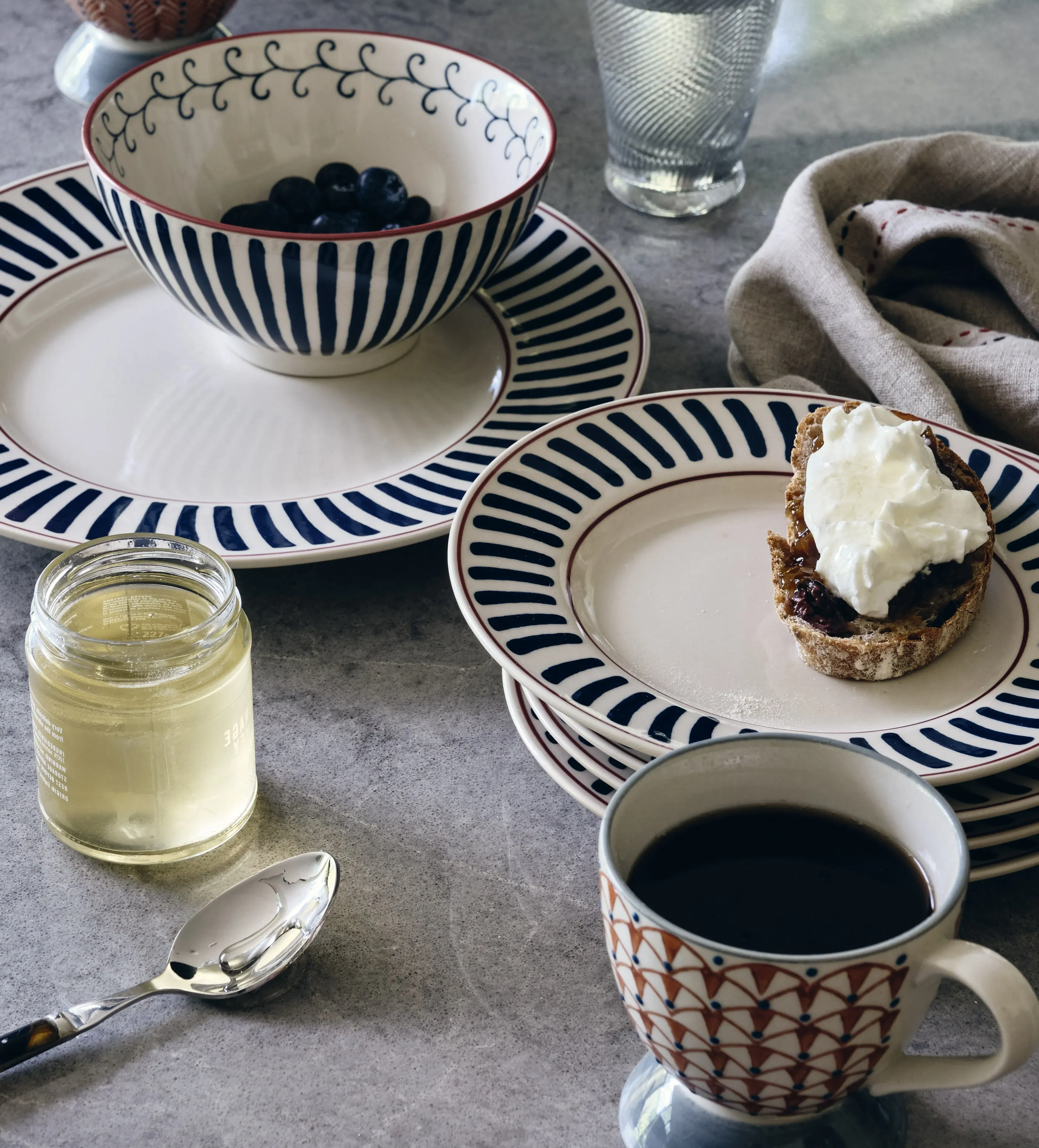 4-Piece Side Plate Set - Indigo, Ceramic