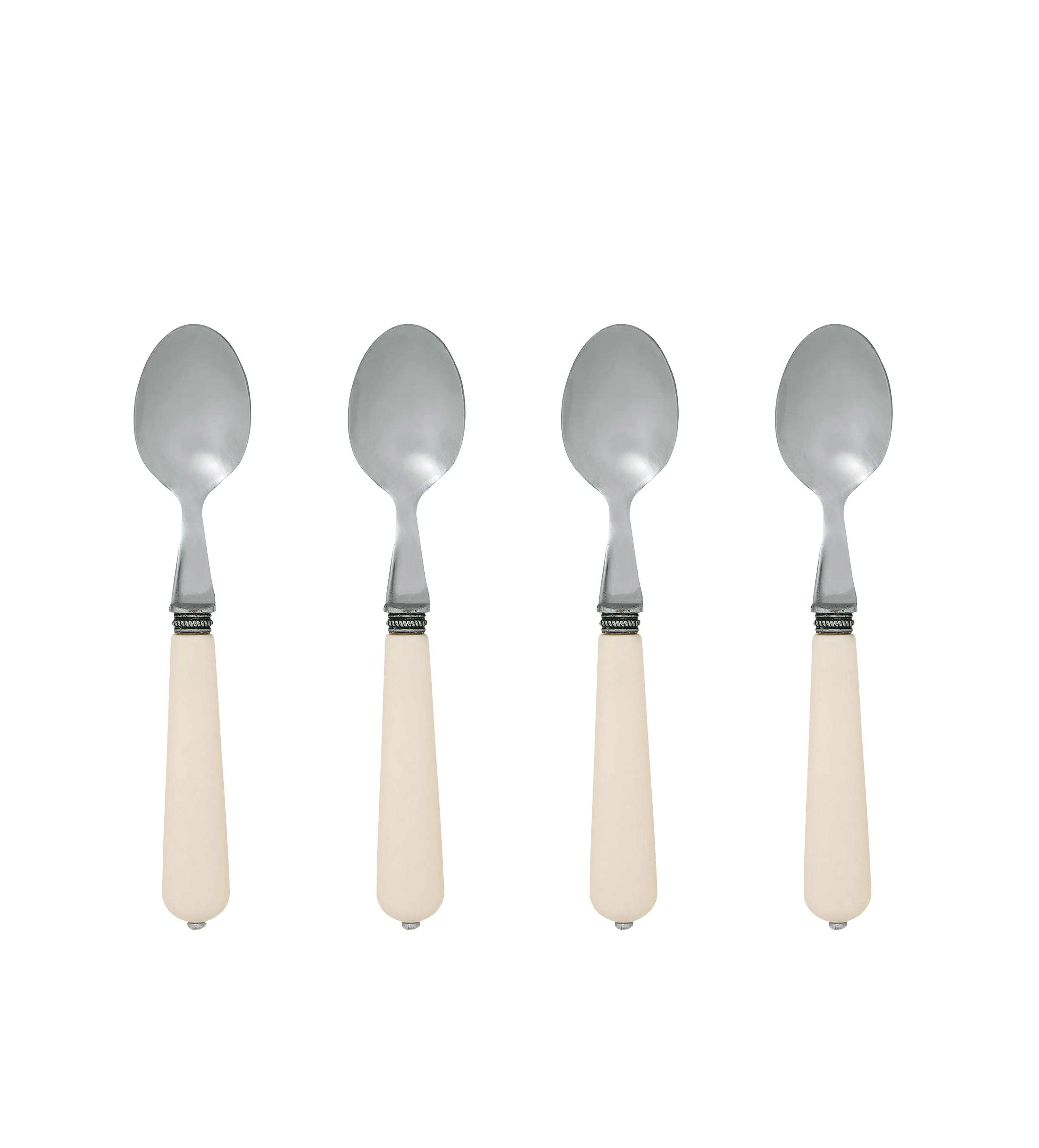 4-Piece Teaspoon Set - Ivory, Stainless Steel image