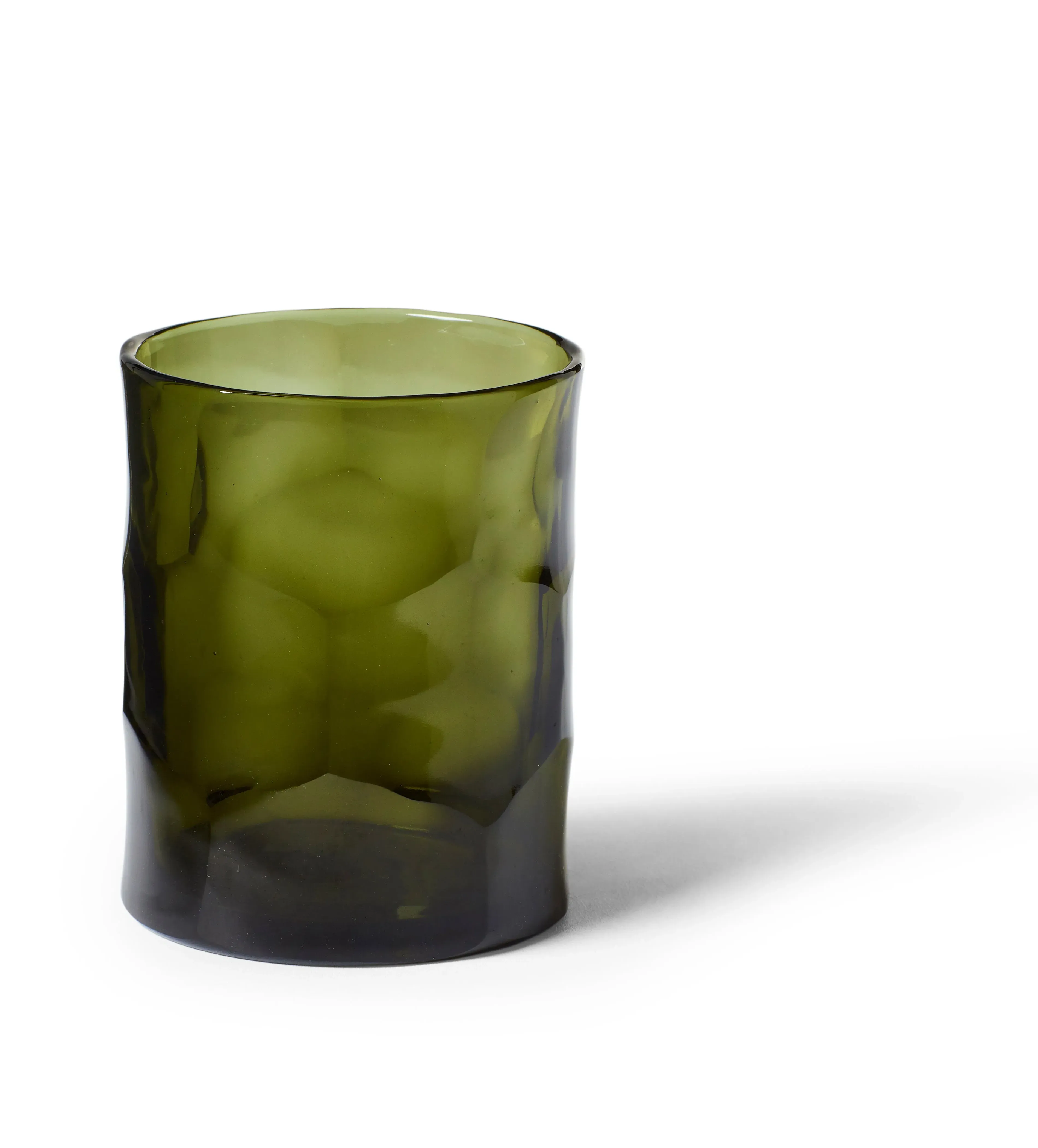 4-Piece Tumbler Set - Green, Hand-Cut Glass