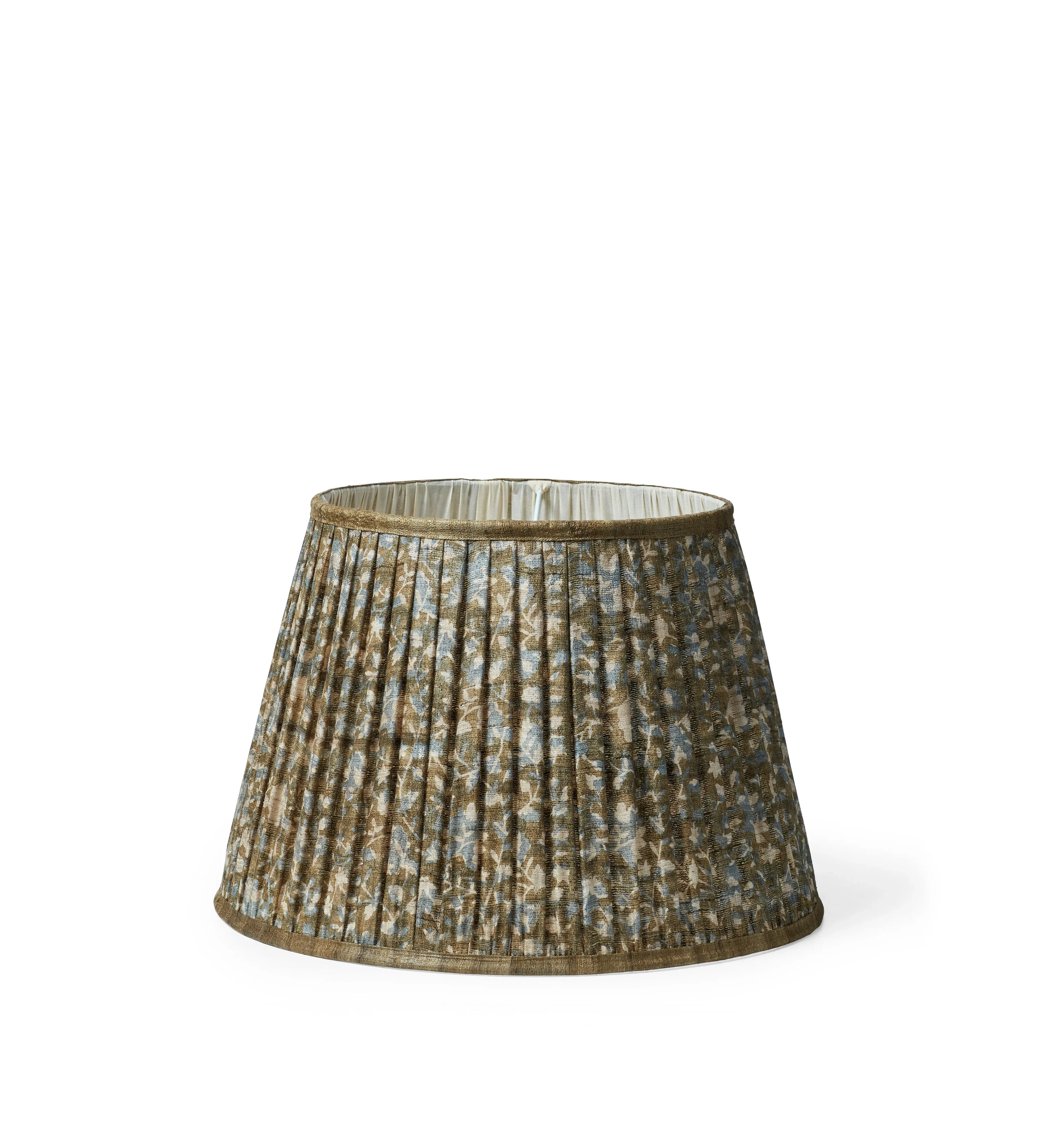 45cm Lampshade with Floral Pattern - Seafoam, Silk