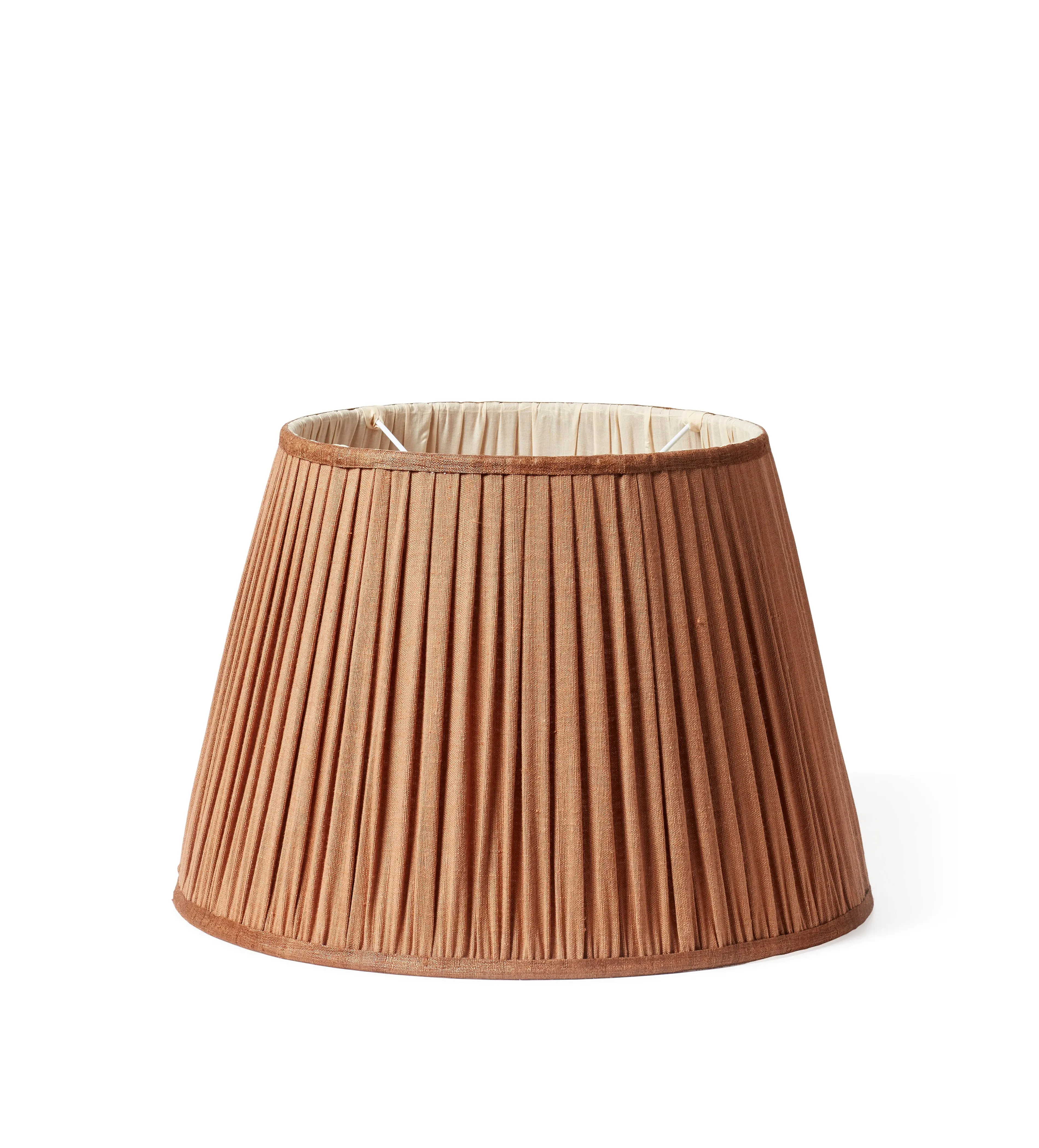 45cm Pleated Lampshade - Apricot, Linen