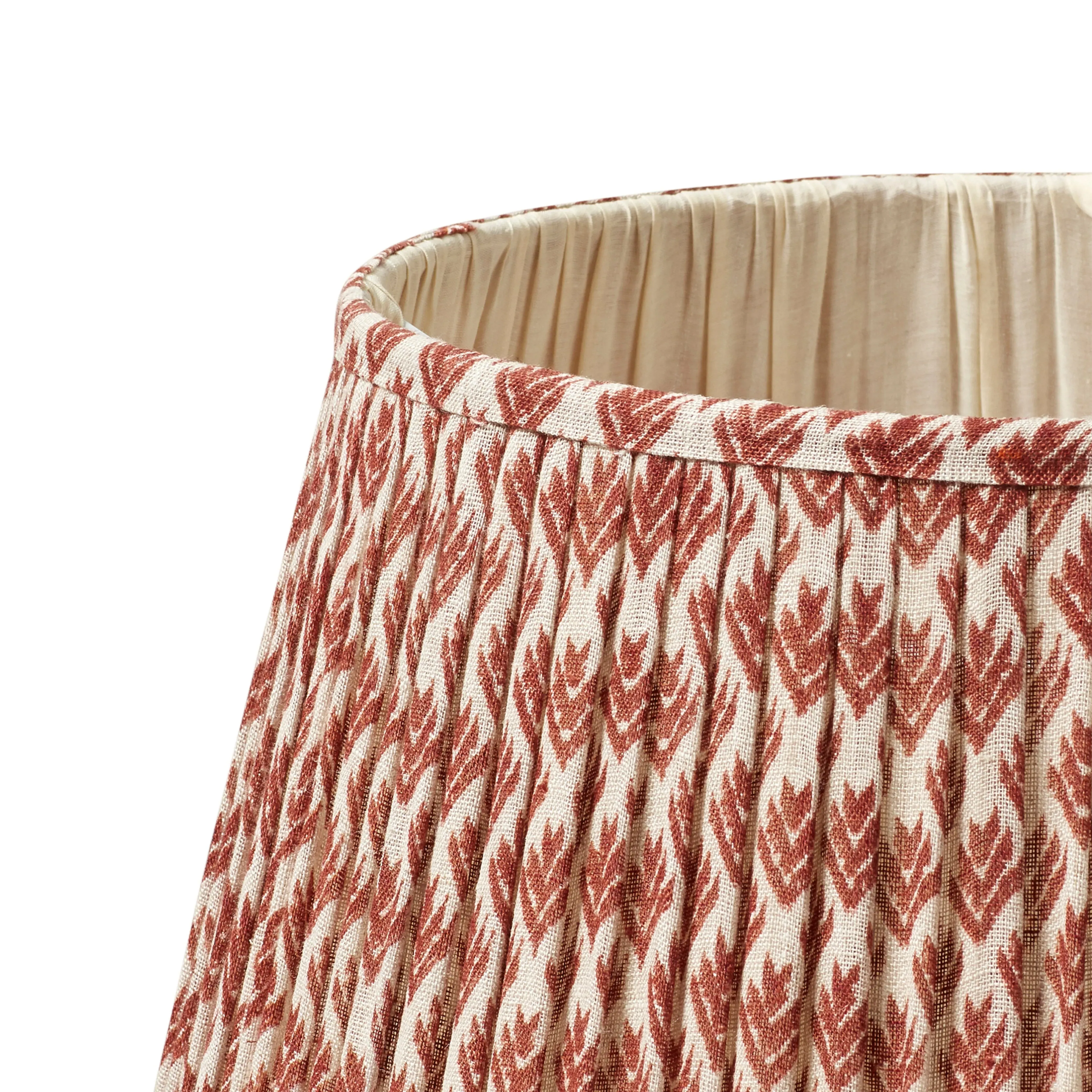 45cm Pleated Lampshade - Blood Orange, Linen