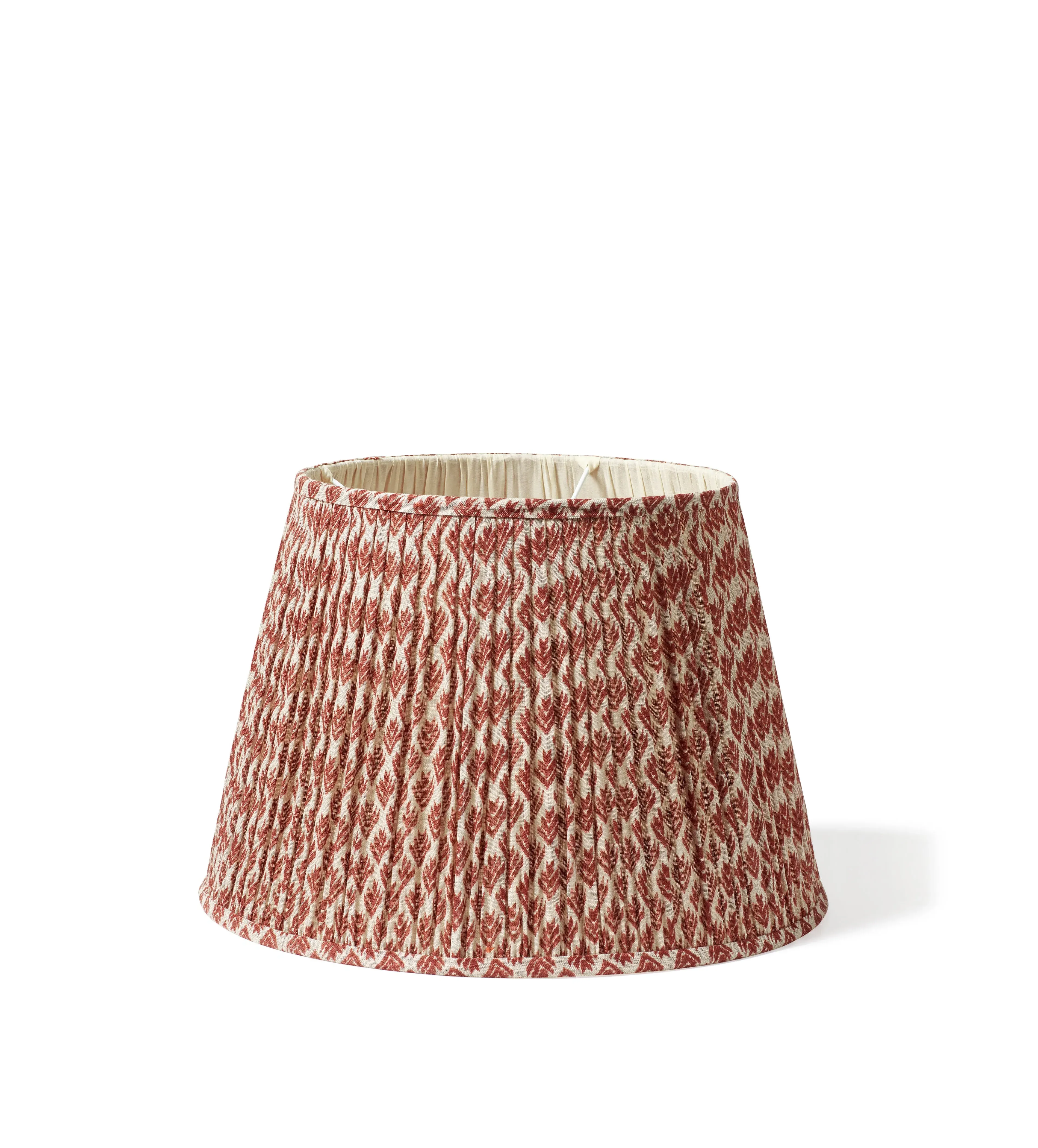 45cm Pleated Lampshade - Blood Orange, Linen