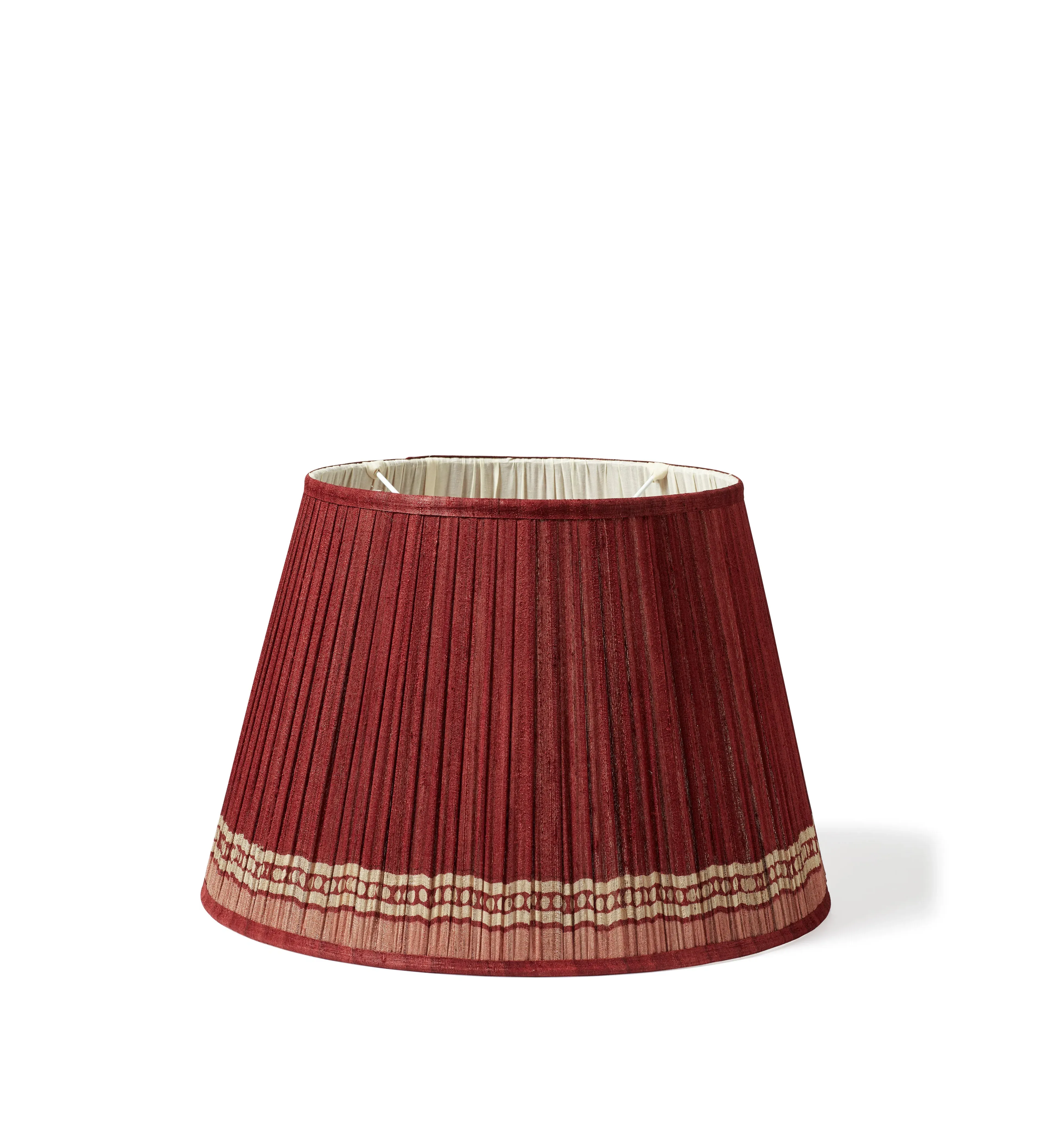 45cm Pleated Lampshade - Blood Orange, Silk
