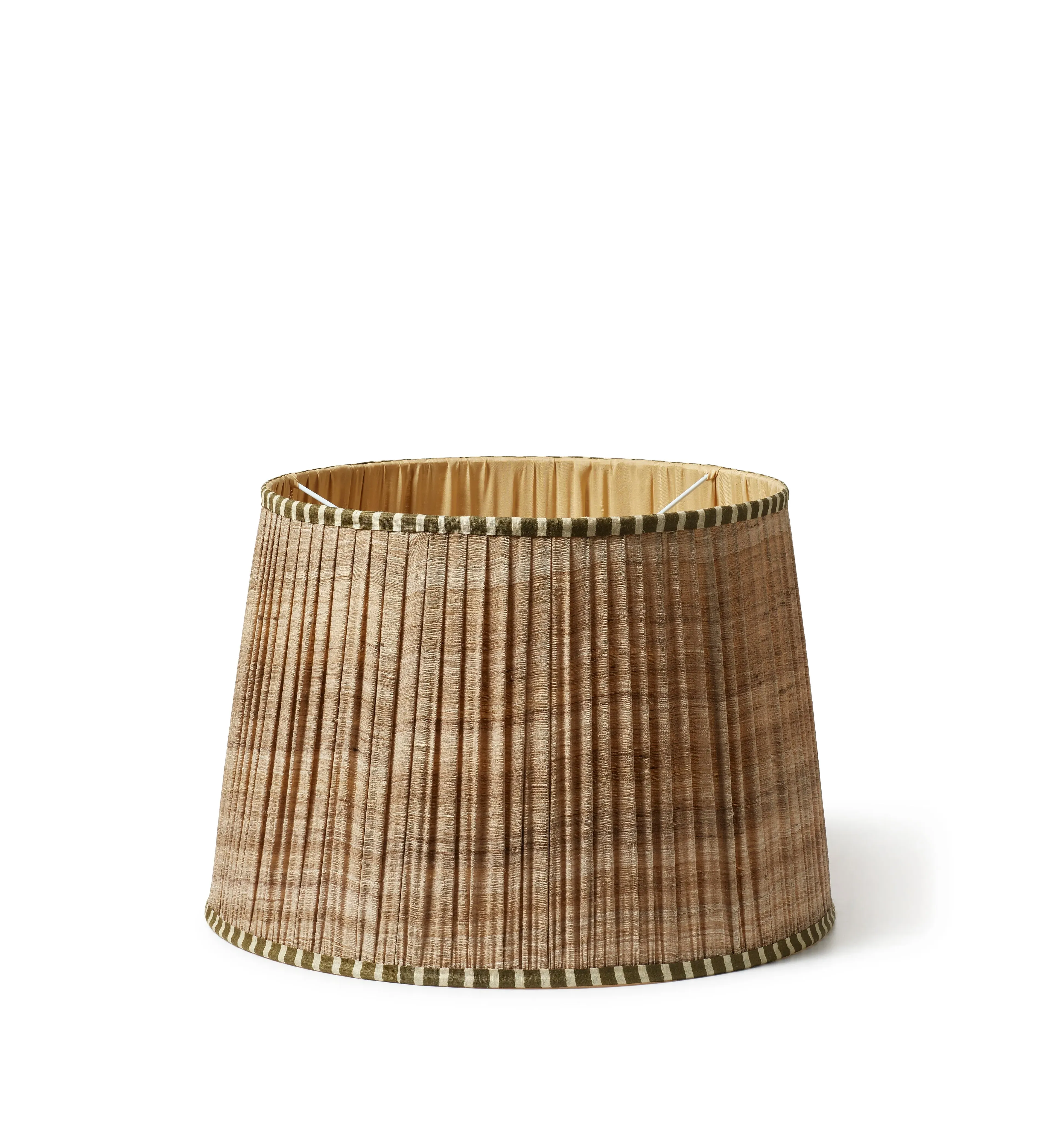 45cm Pleated Lampshade - Green, Silk