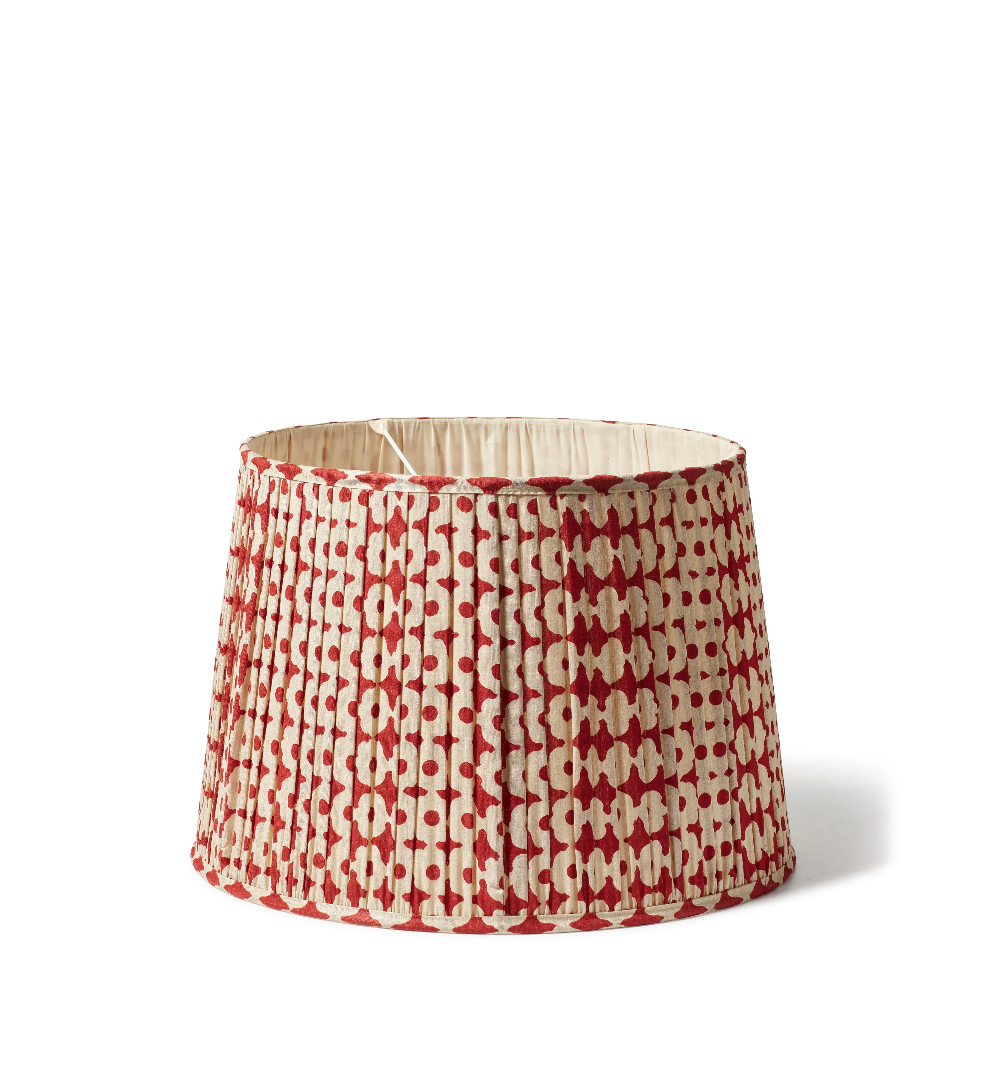 45cm Pleated Lampshade - Red Madder, Silk