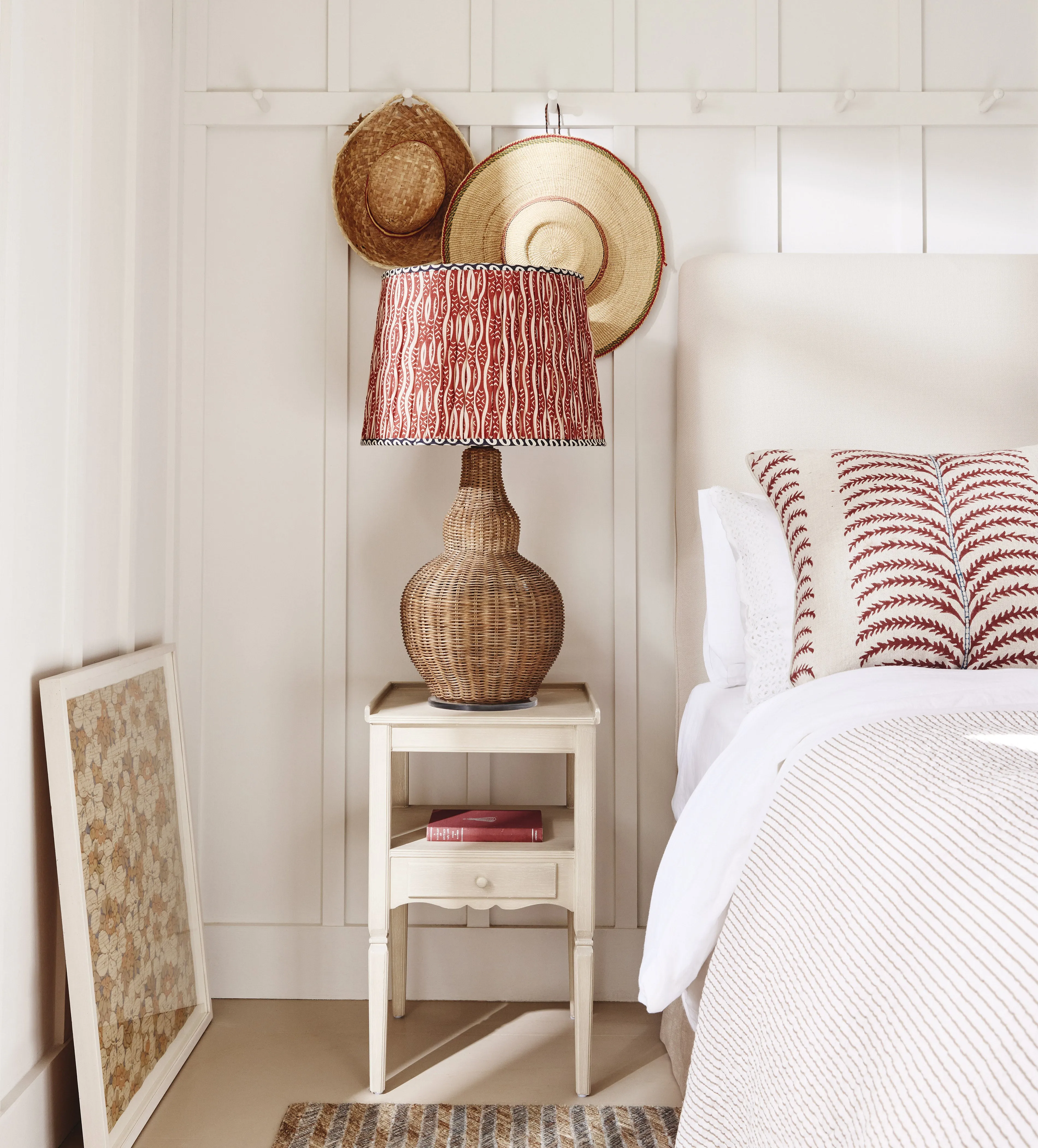 45cm Pleated Lampshade - Red, Silk