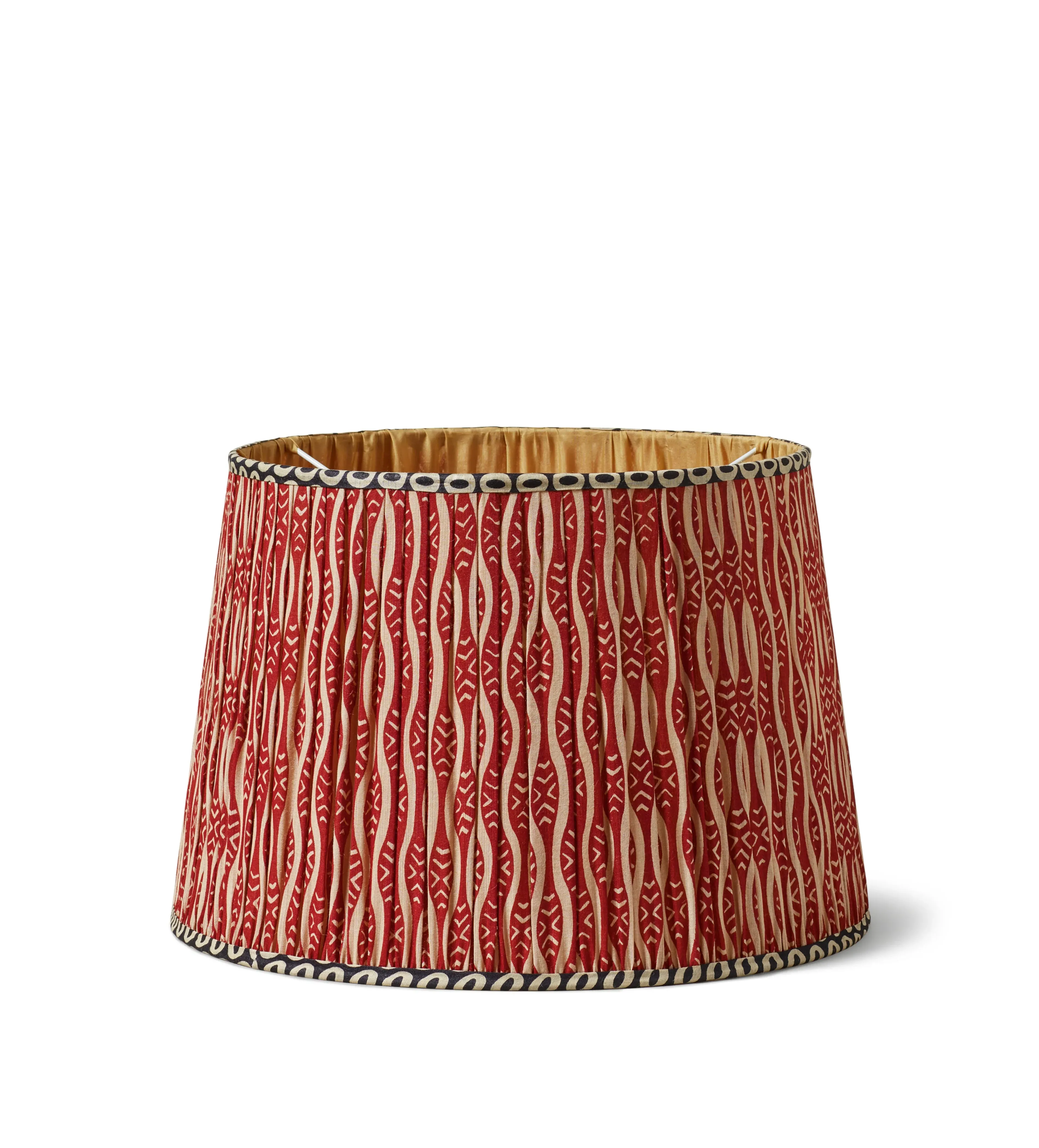 45cm Pleated Lampshade - Red, Silk
