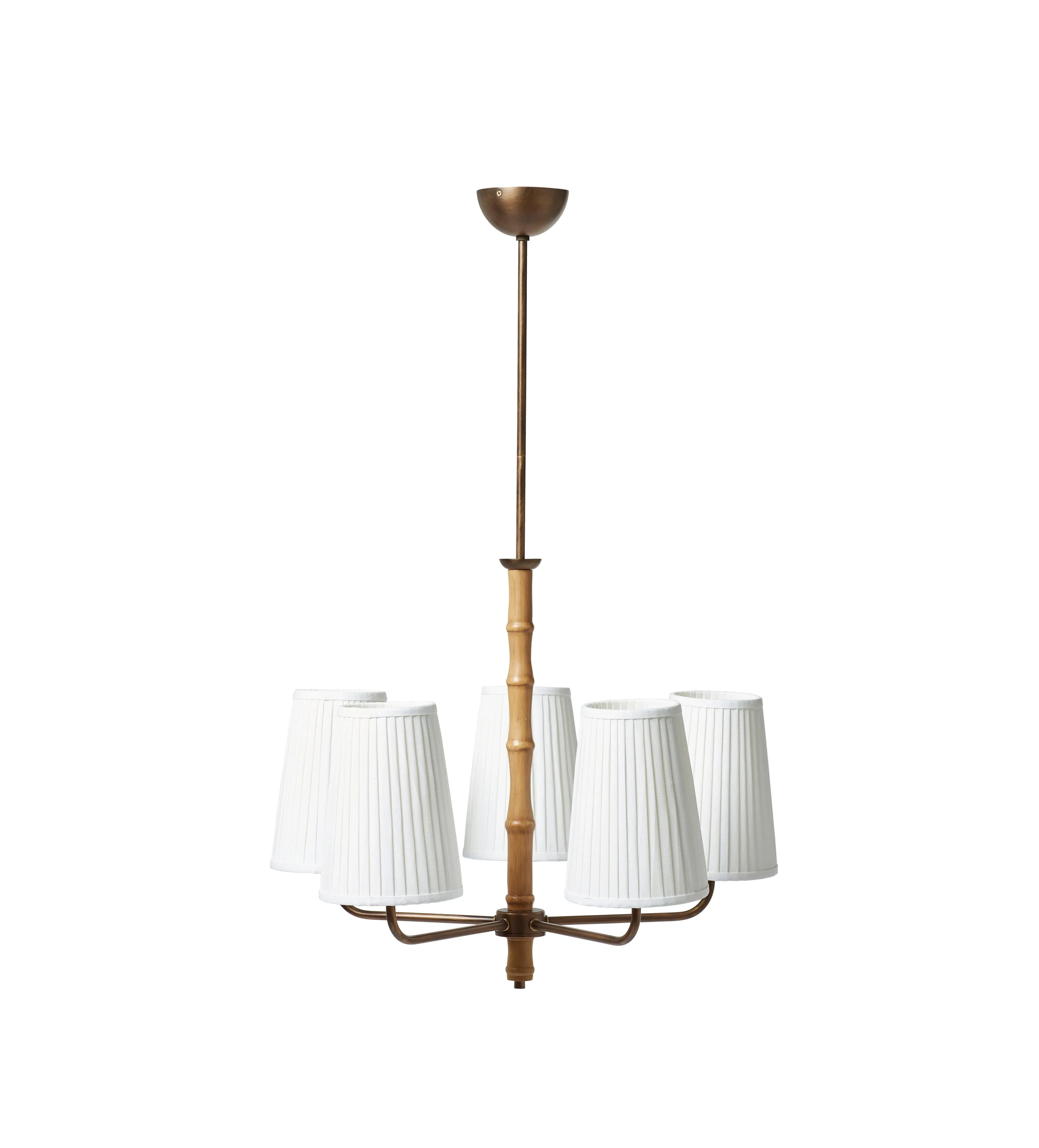 5-Arm Chandelier with Adjustable Drop - Brass image