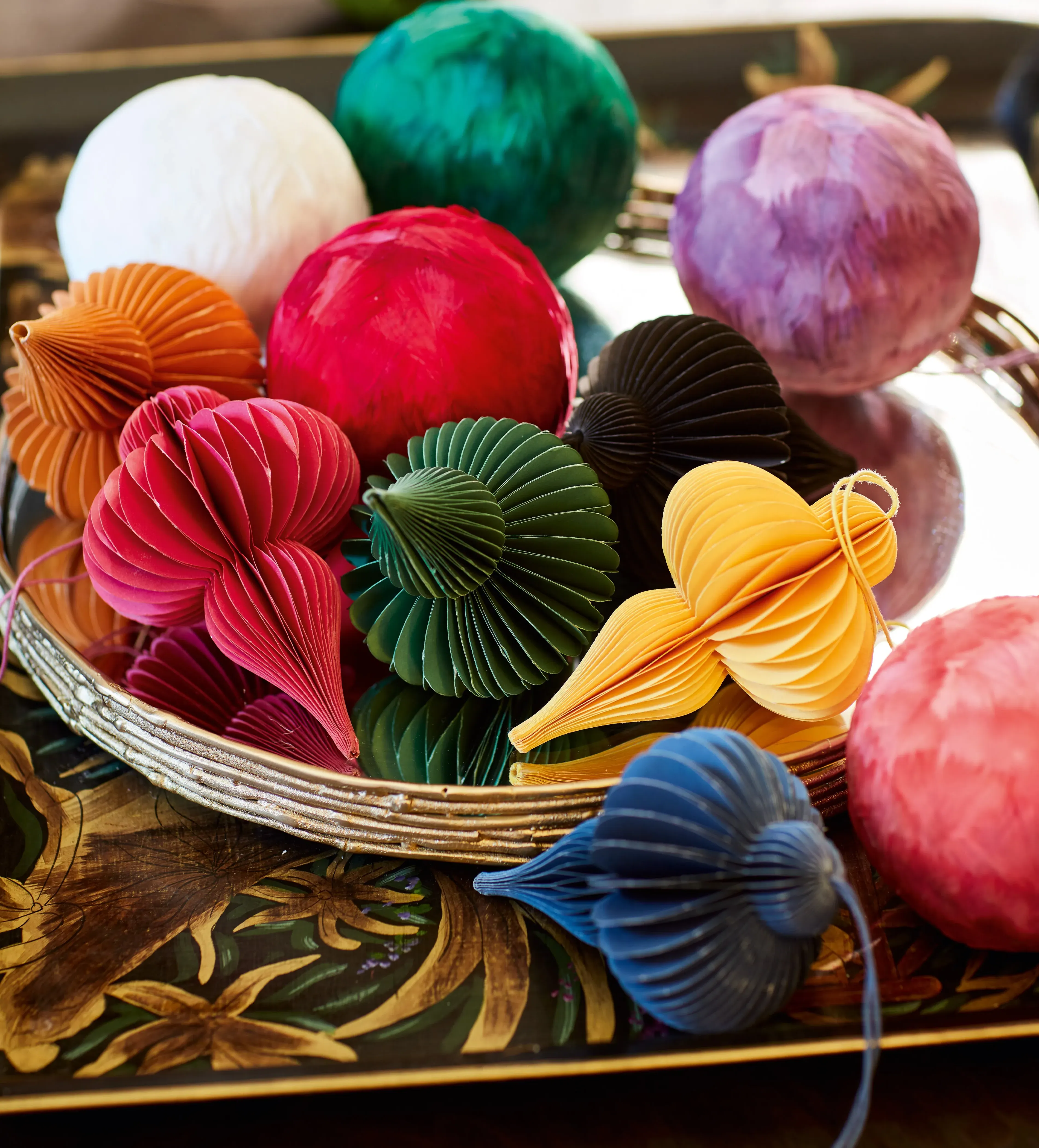 6-Piece Honeycomb Bauble Set - Multi, Paper