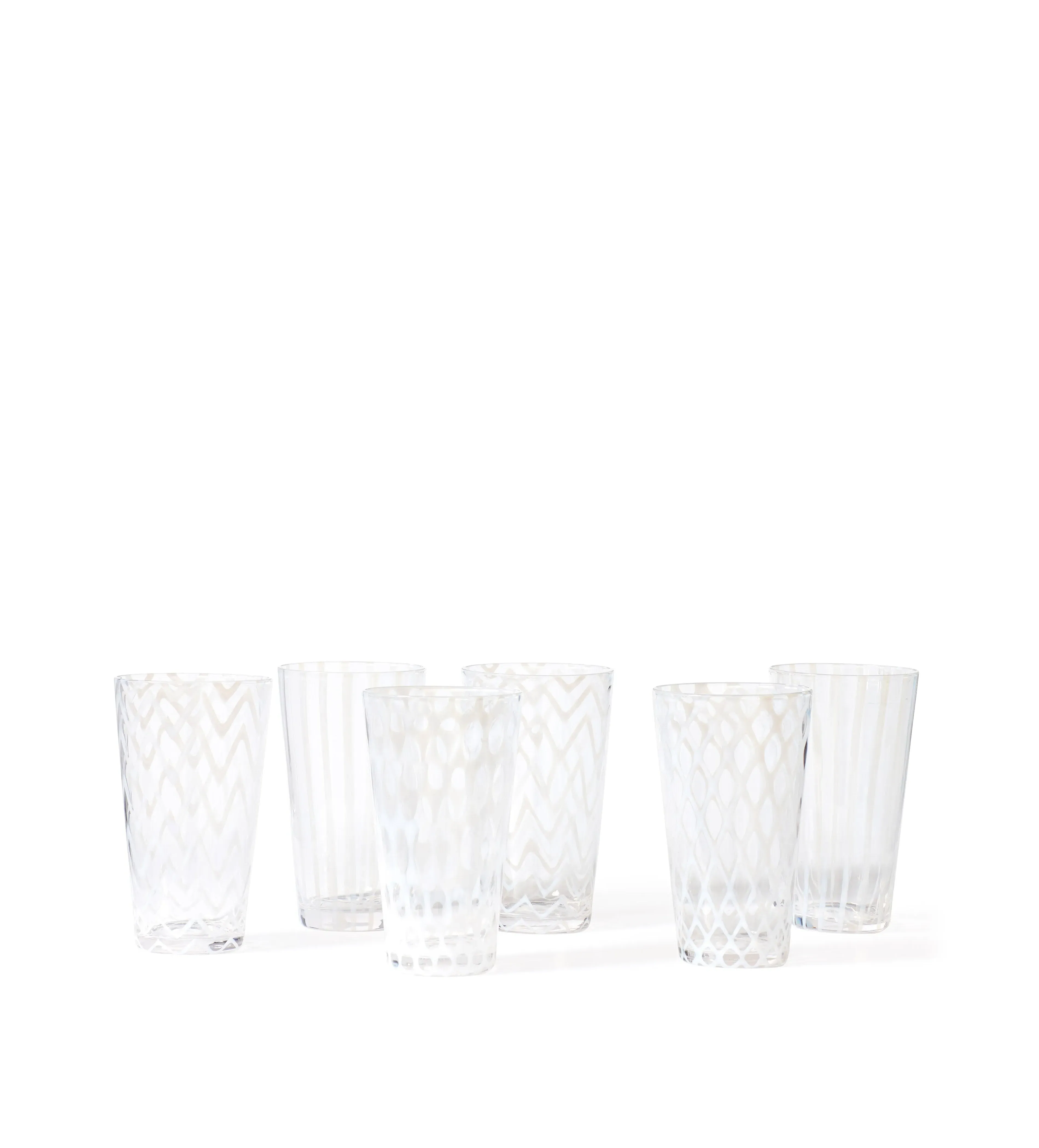 6-Piece Tall Tumbler Set - White, Glass image