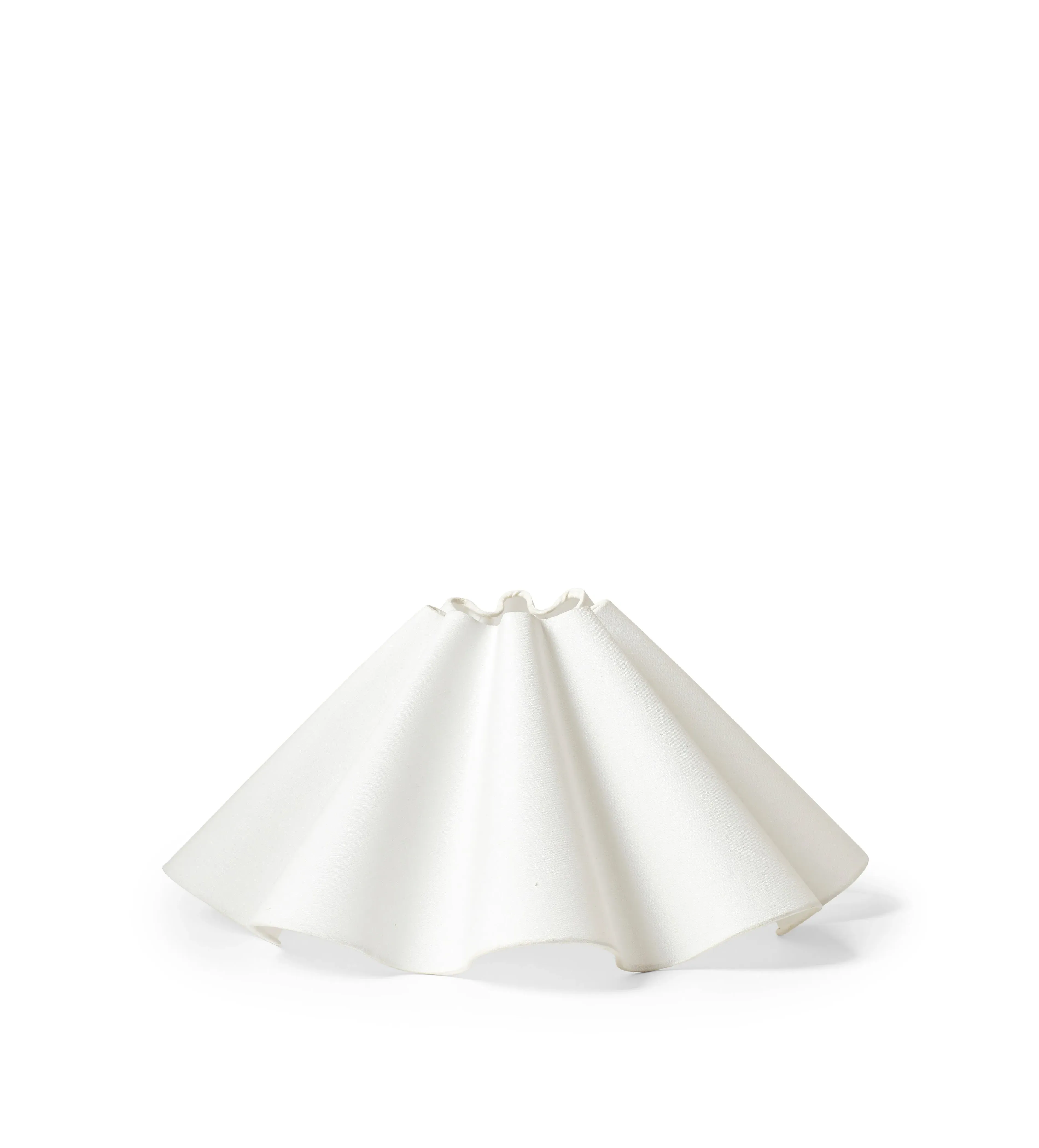 60cm Lampshade with Wavy Design - Off White, Linen image