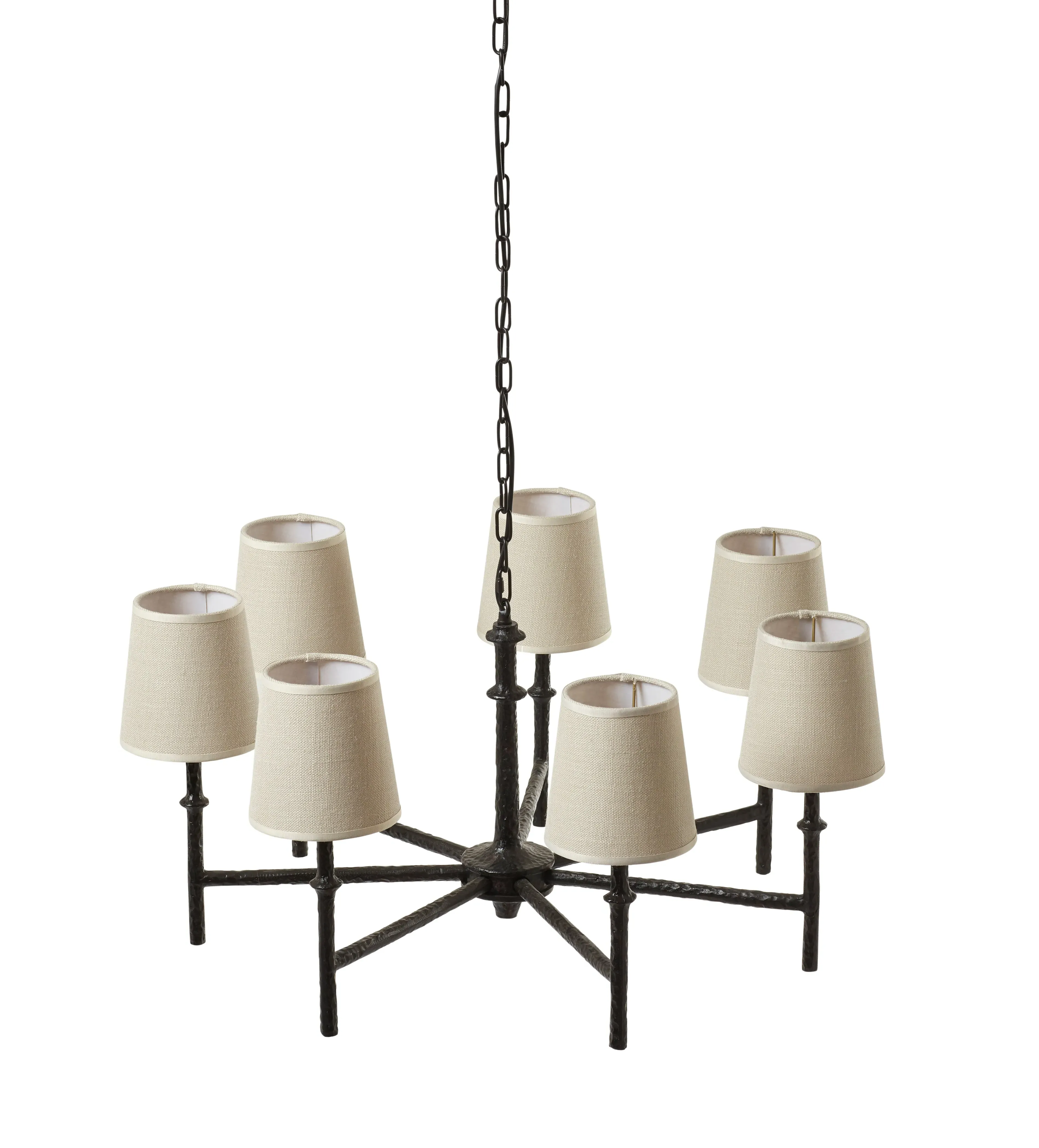 7-Light Chandelier with Shades - Bronze, Metal