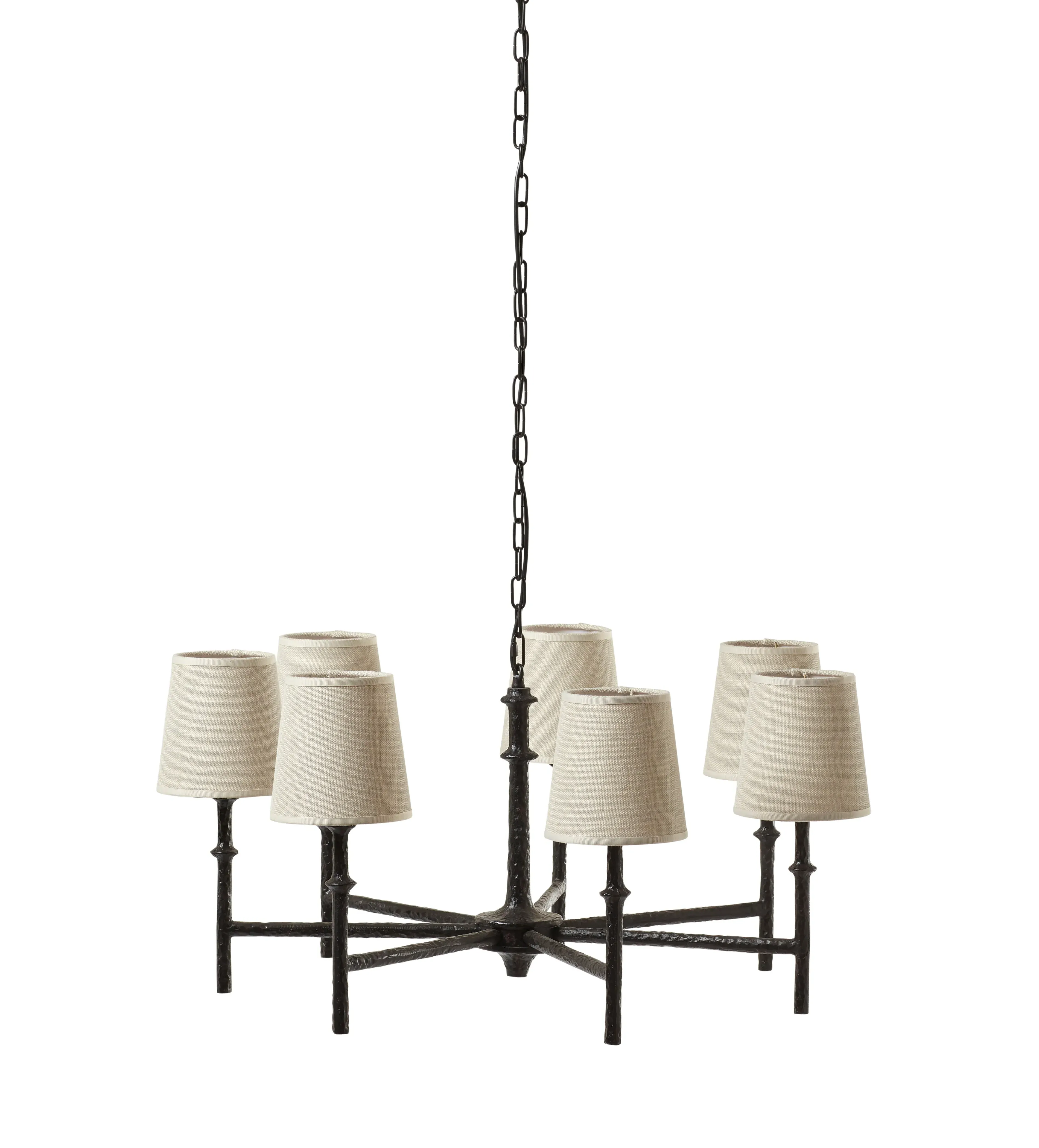 7-Light Chandelier with Shades - Bronze, Metal image