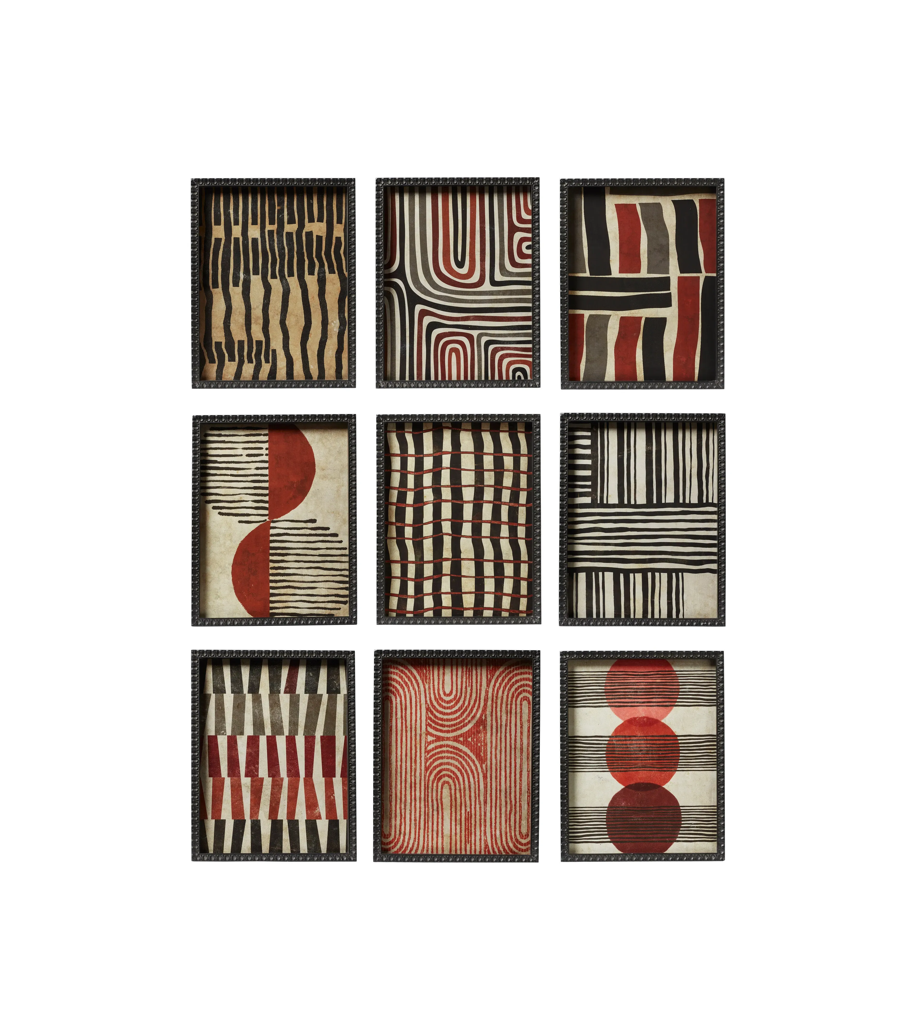 9-Piece Framed Print Set - Multi, Fir Wood image