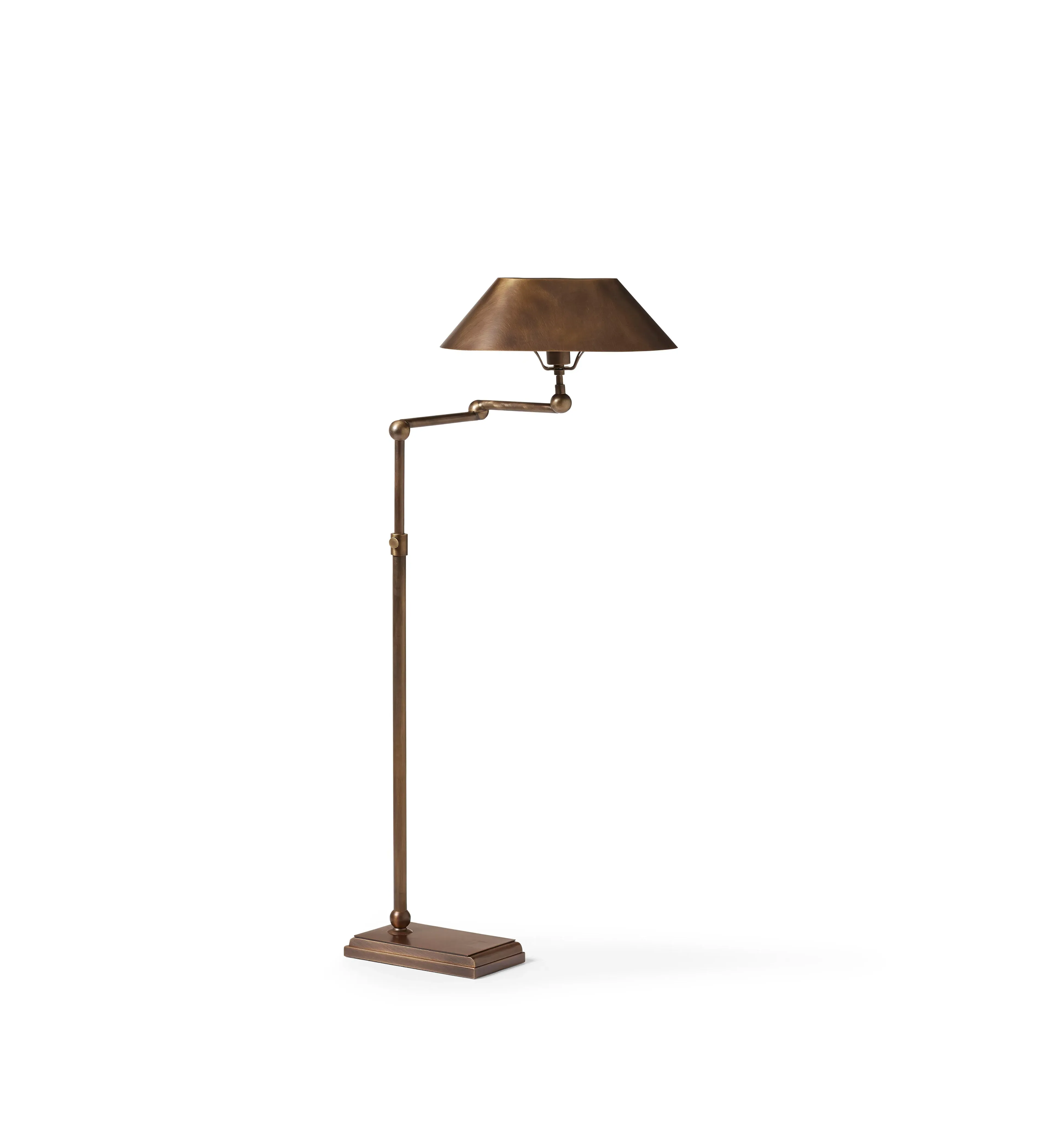 Adjustable Task Floor Lamp - Antique Brass, Metal