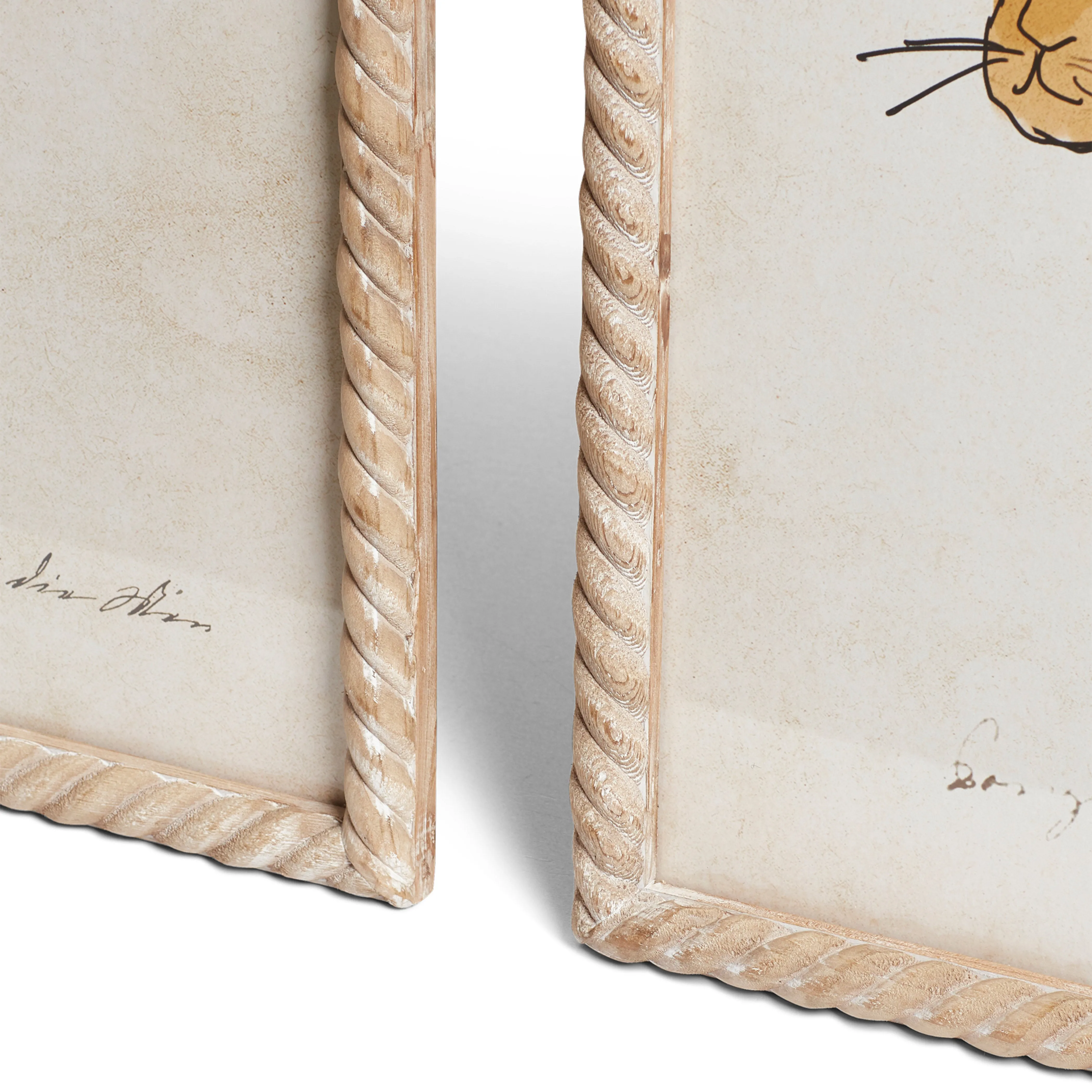Animal Print Wall Art Pair - Multi, Fir Wood