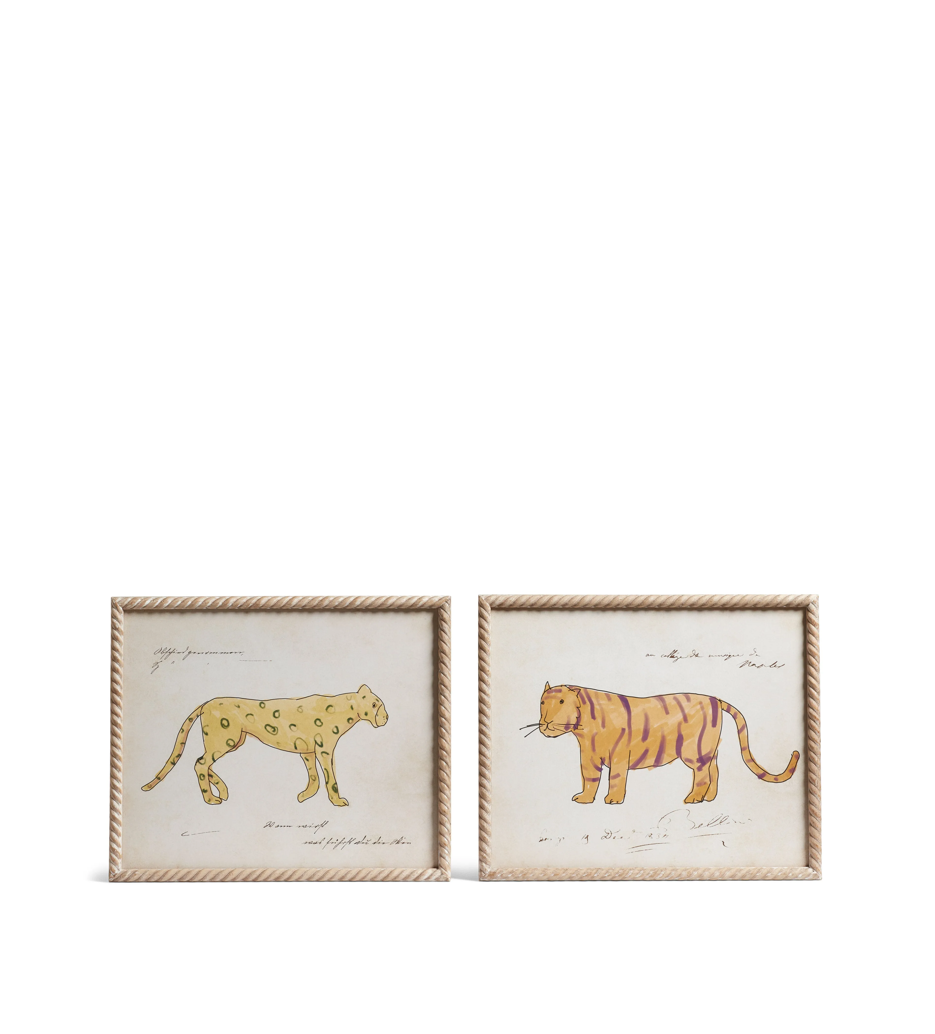 Animal Print Wall Art Pair - Multi, Fir Wood image