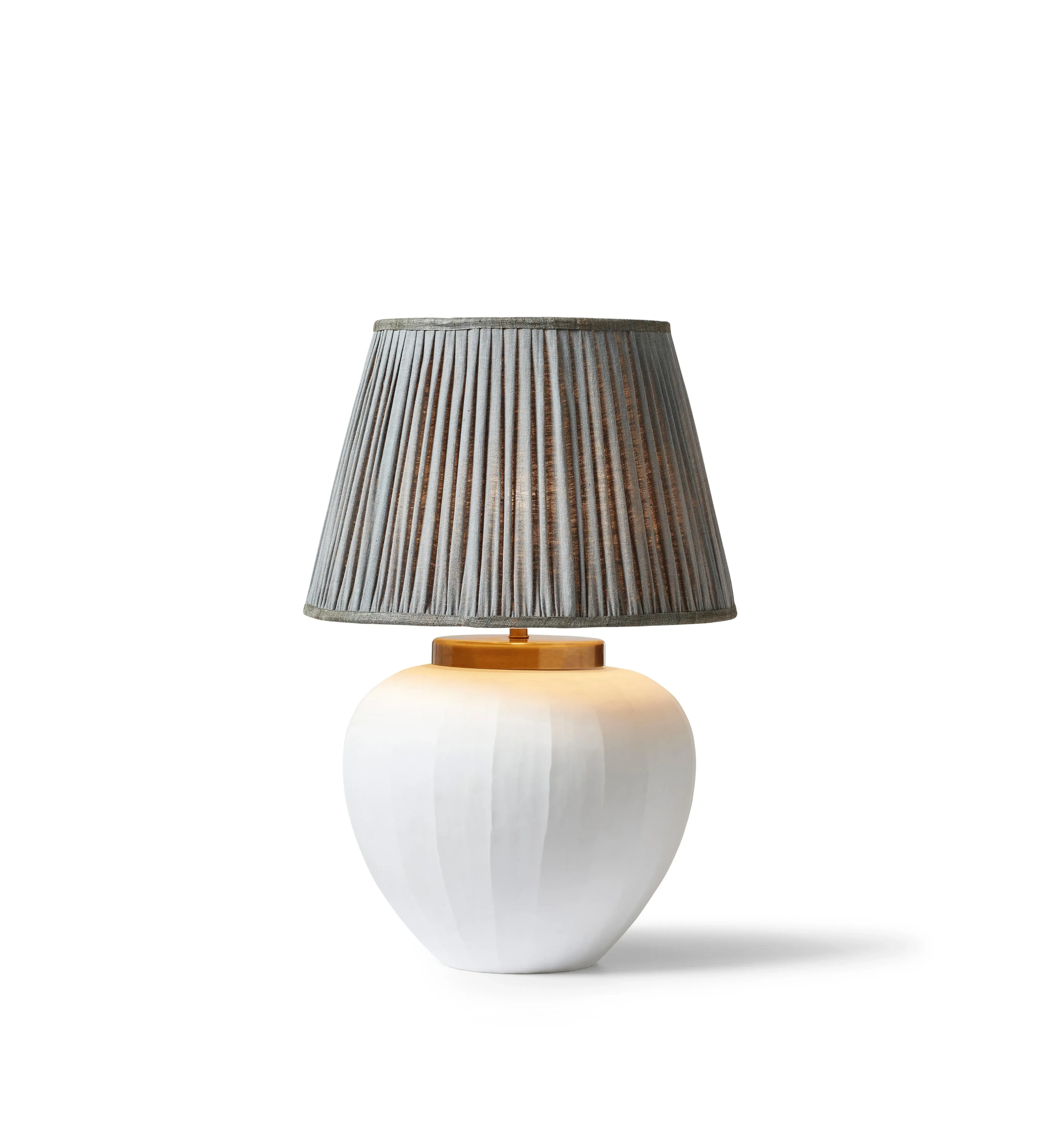 Apple-Shaped Table Lamp Base - White, Glass