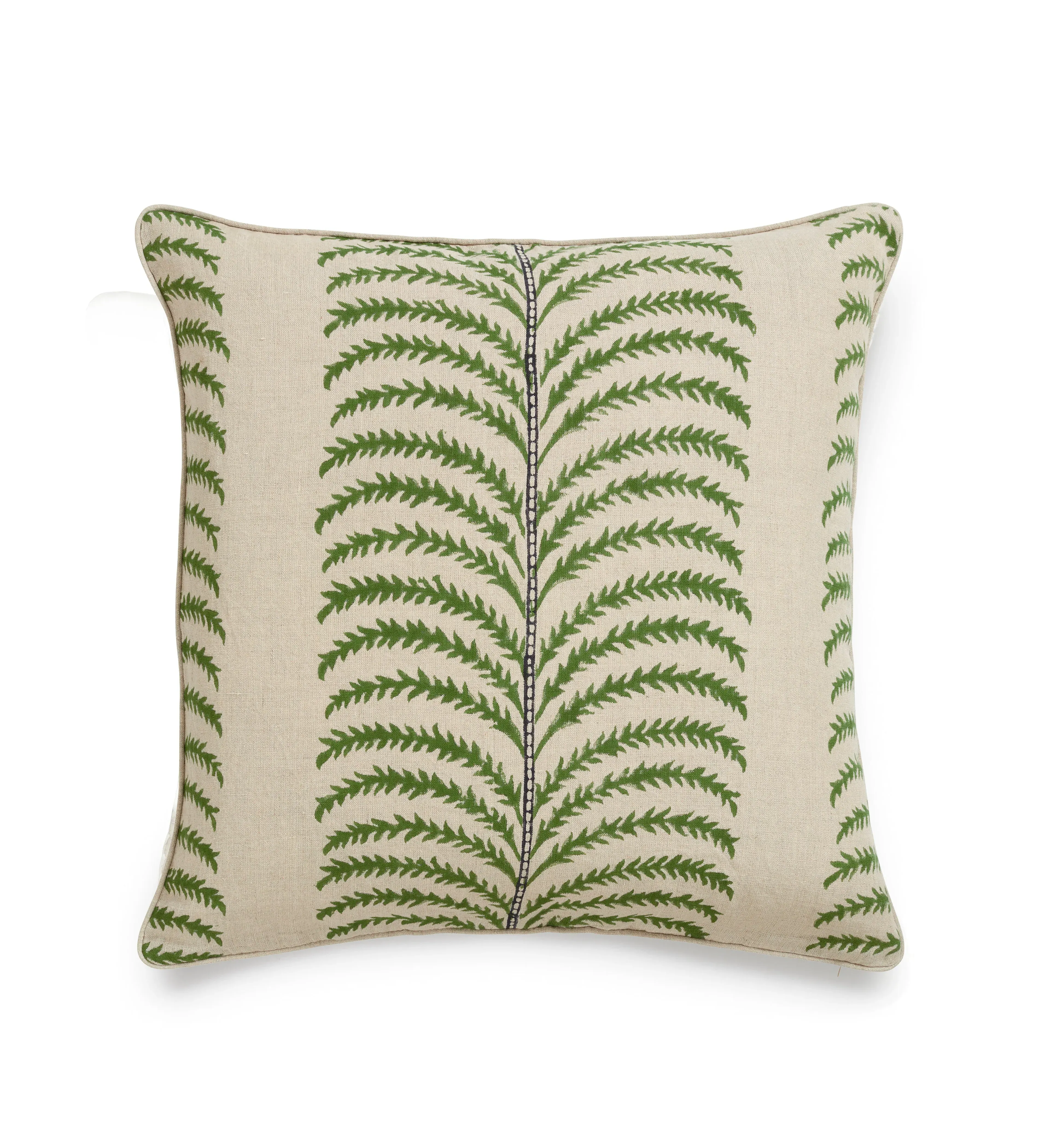 Areca Cushion Cover - Green, Linen