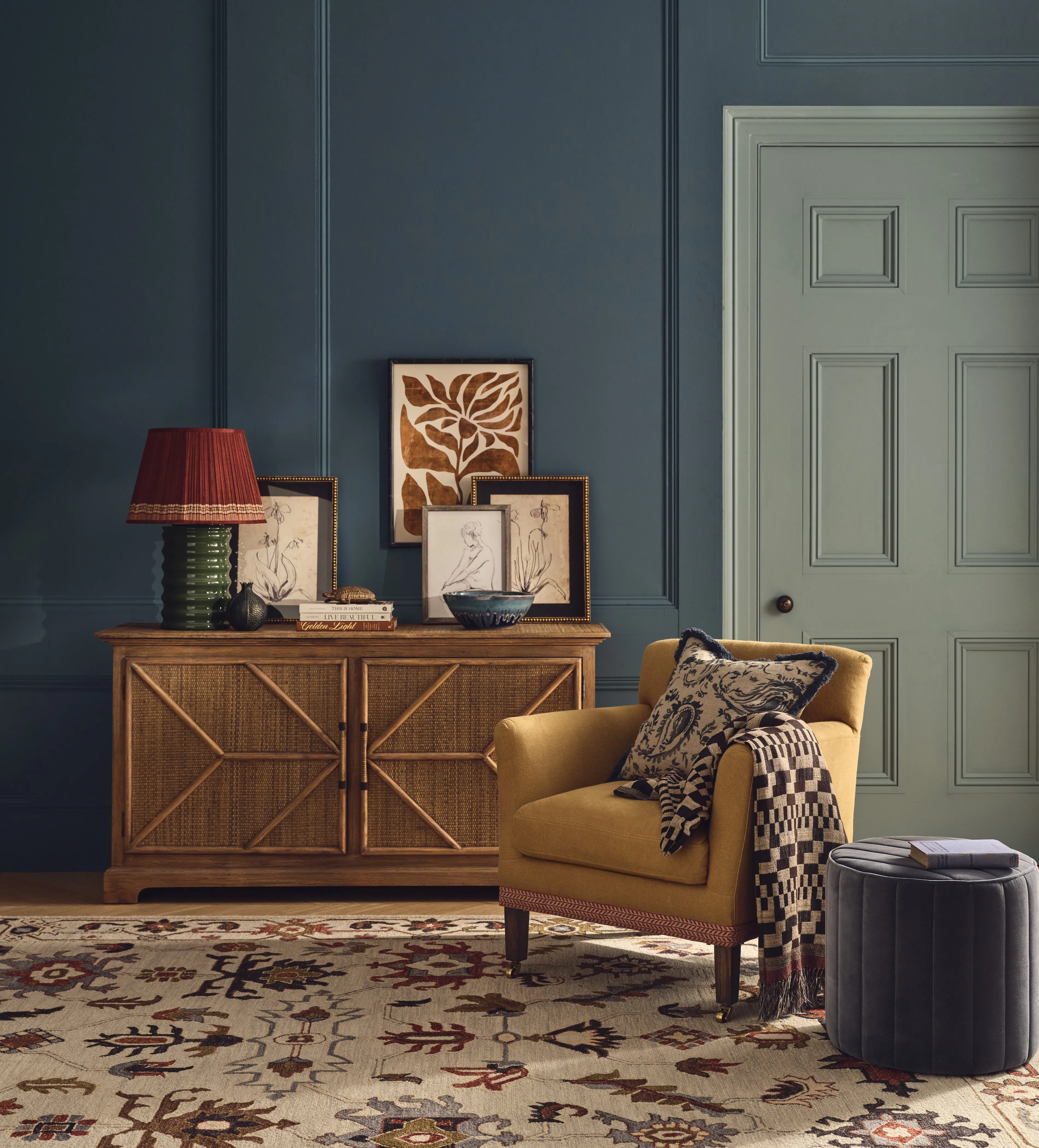 Armchair with Castors - Dijon, Linen