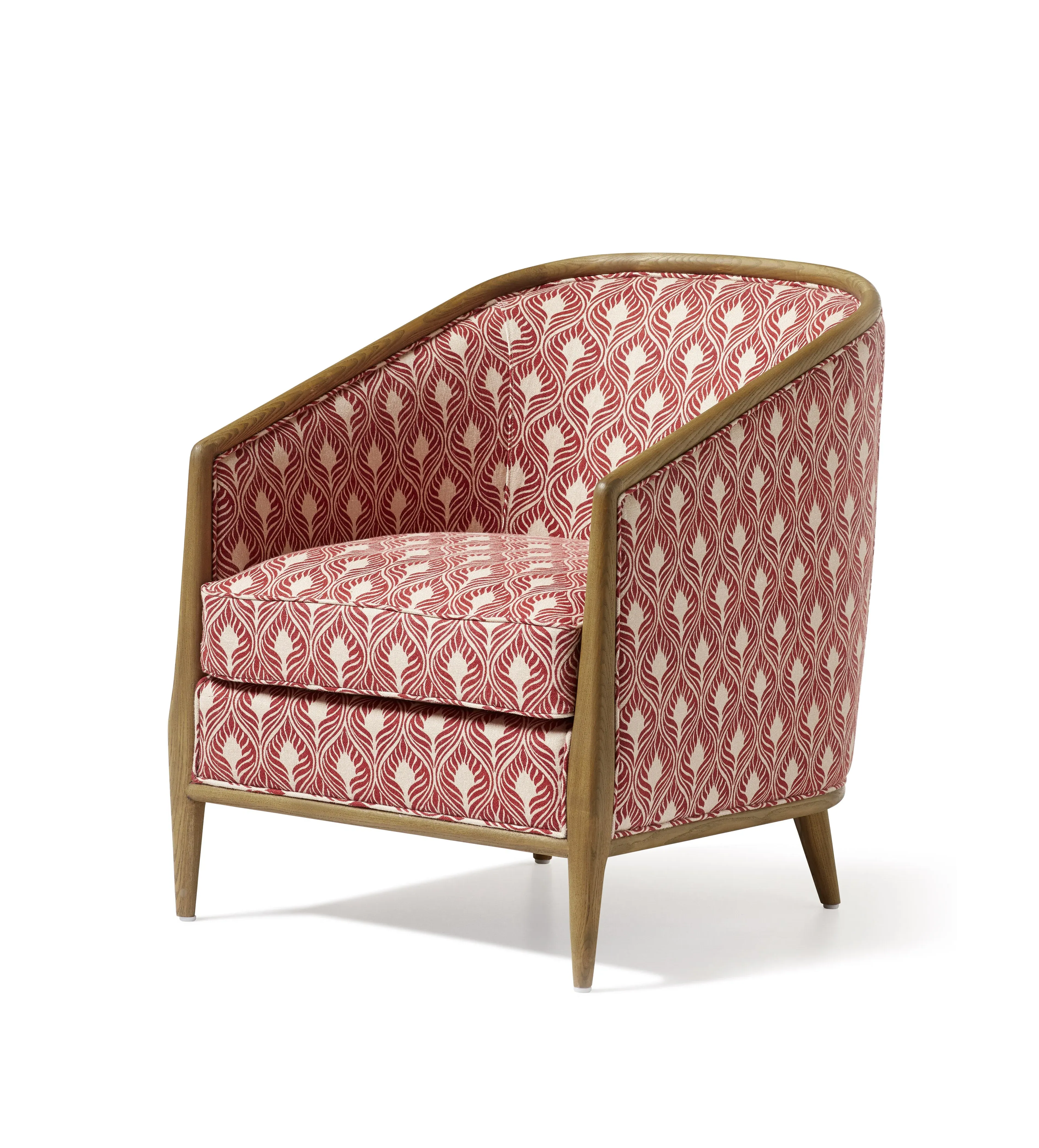Armchair with Feather Print - Red, Linen image