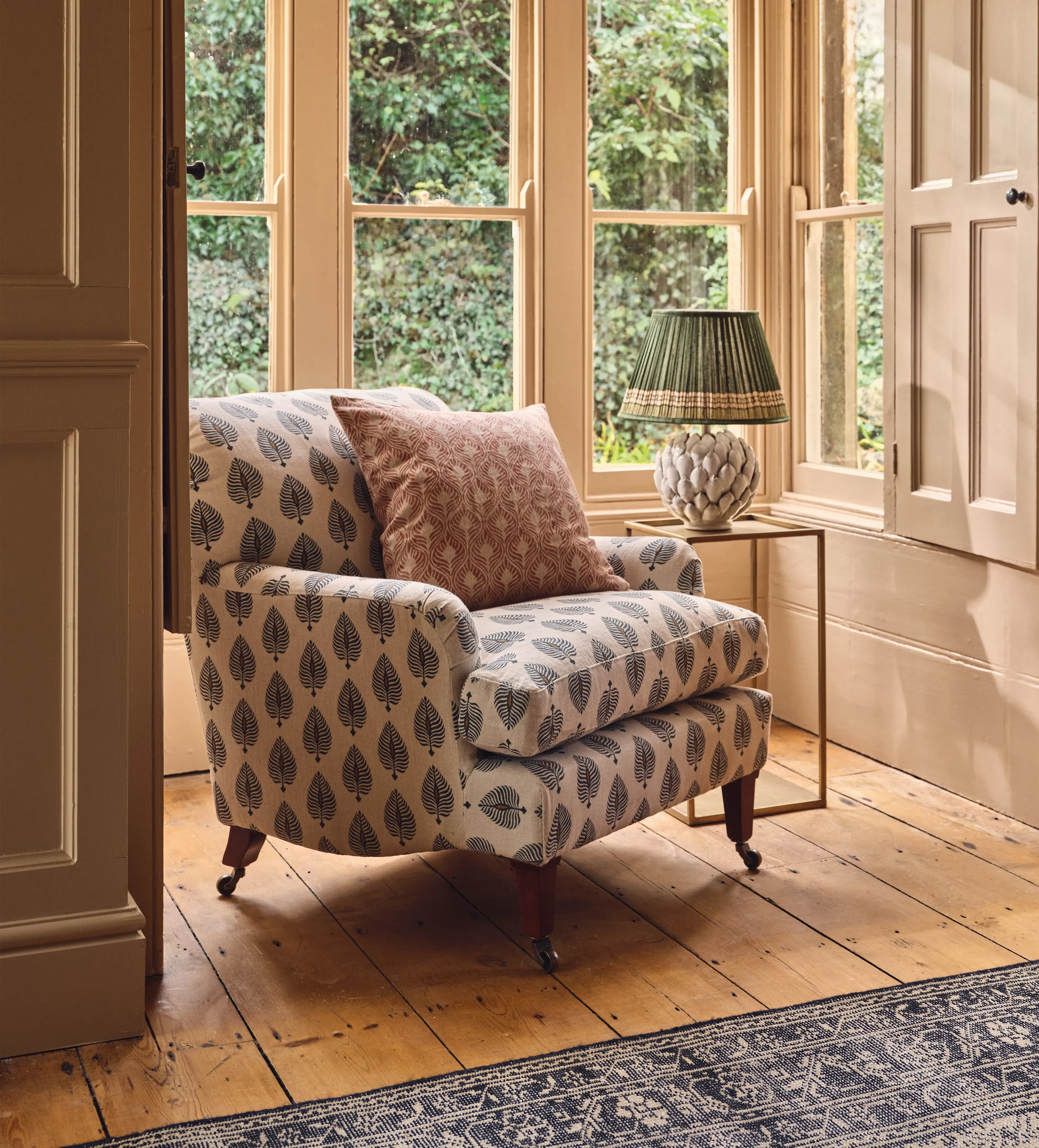 Armchair with Fixed Cover - Natural, Linen