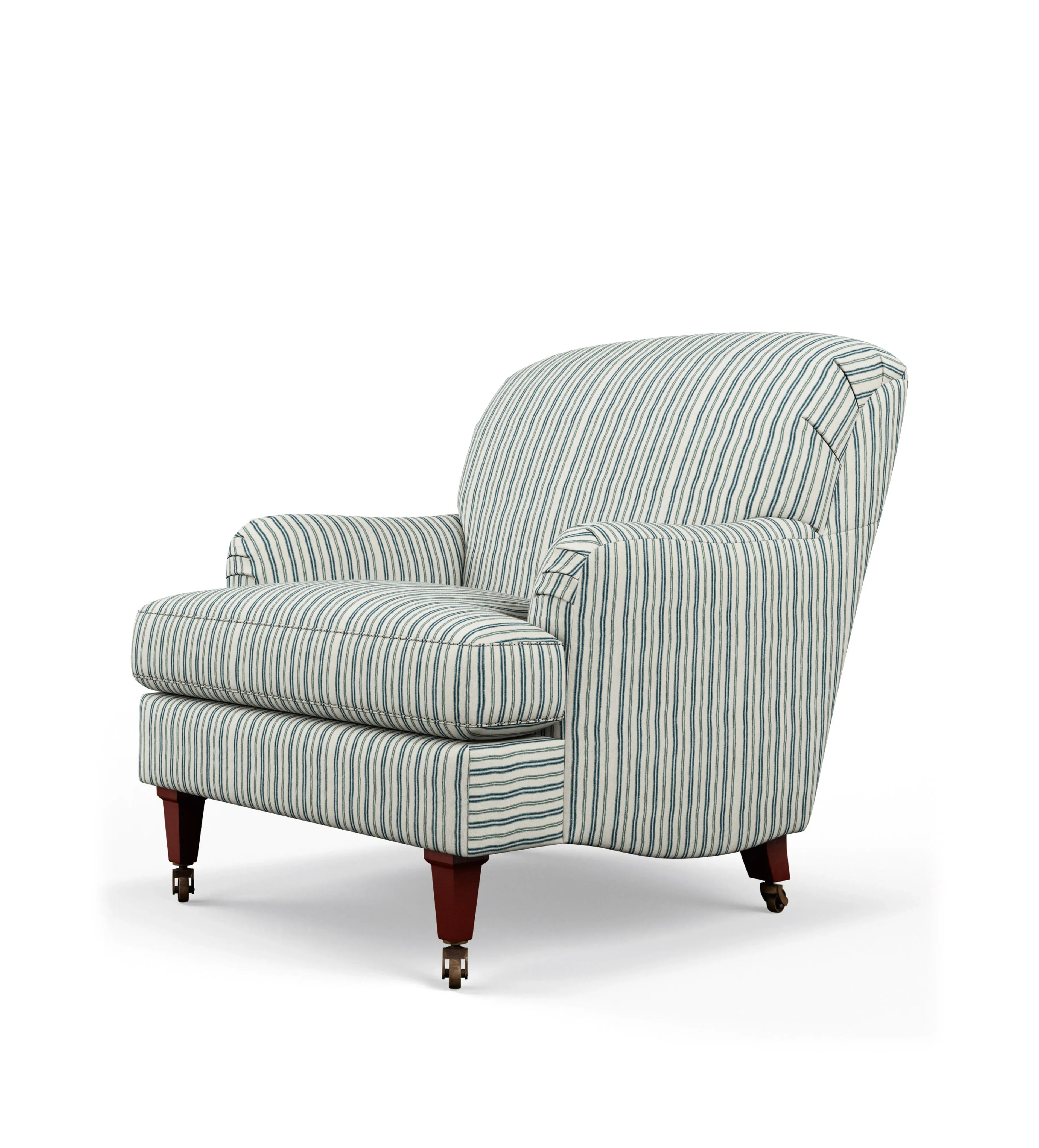Armchair with Fixed Cover - Navy, Linen