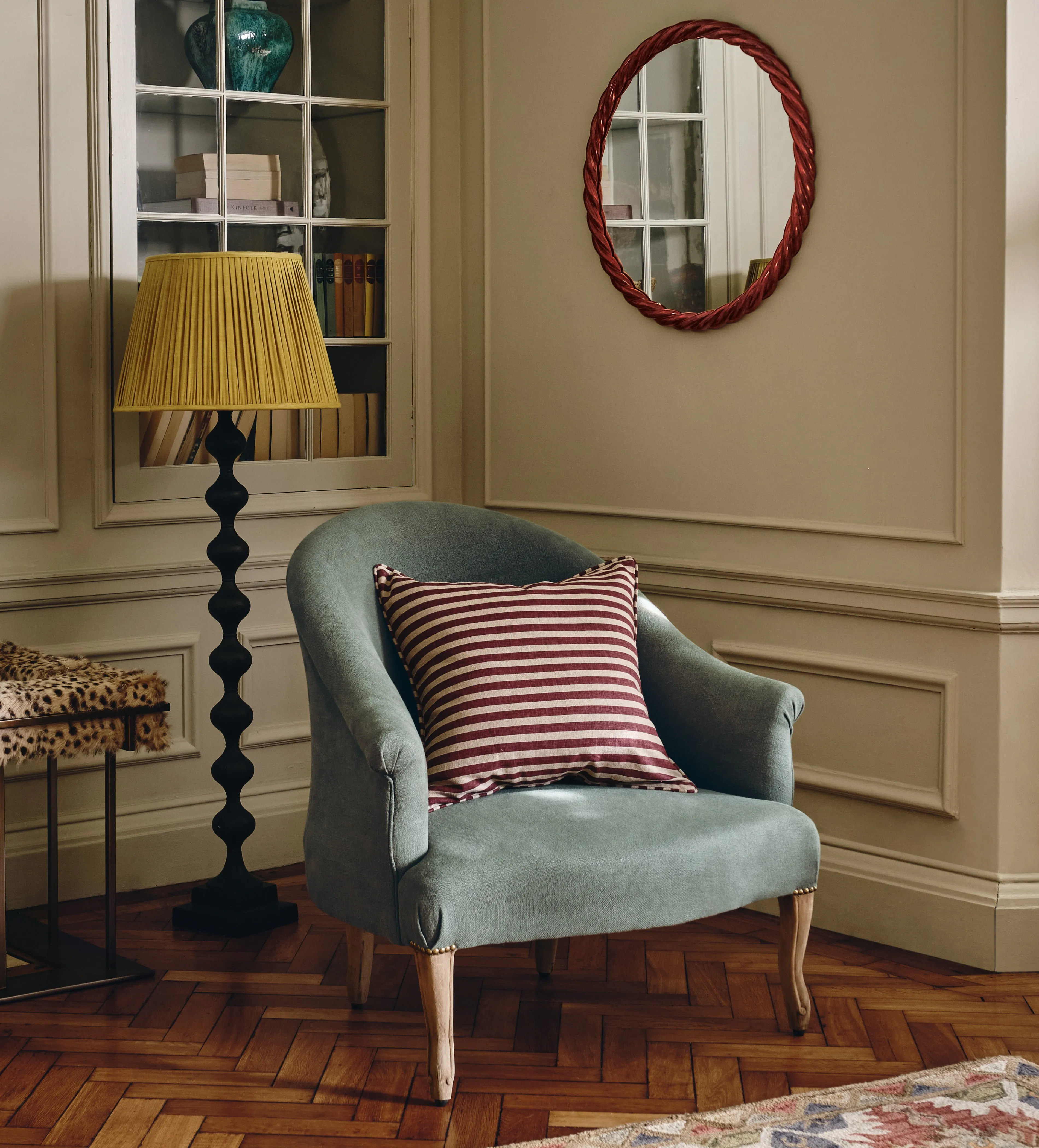 Armchair with Sabre Legs - Sage, Linen