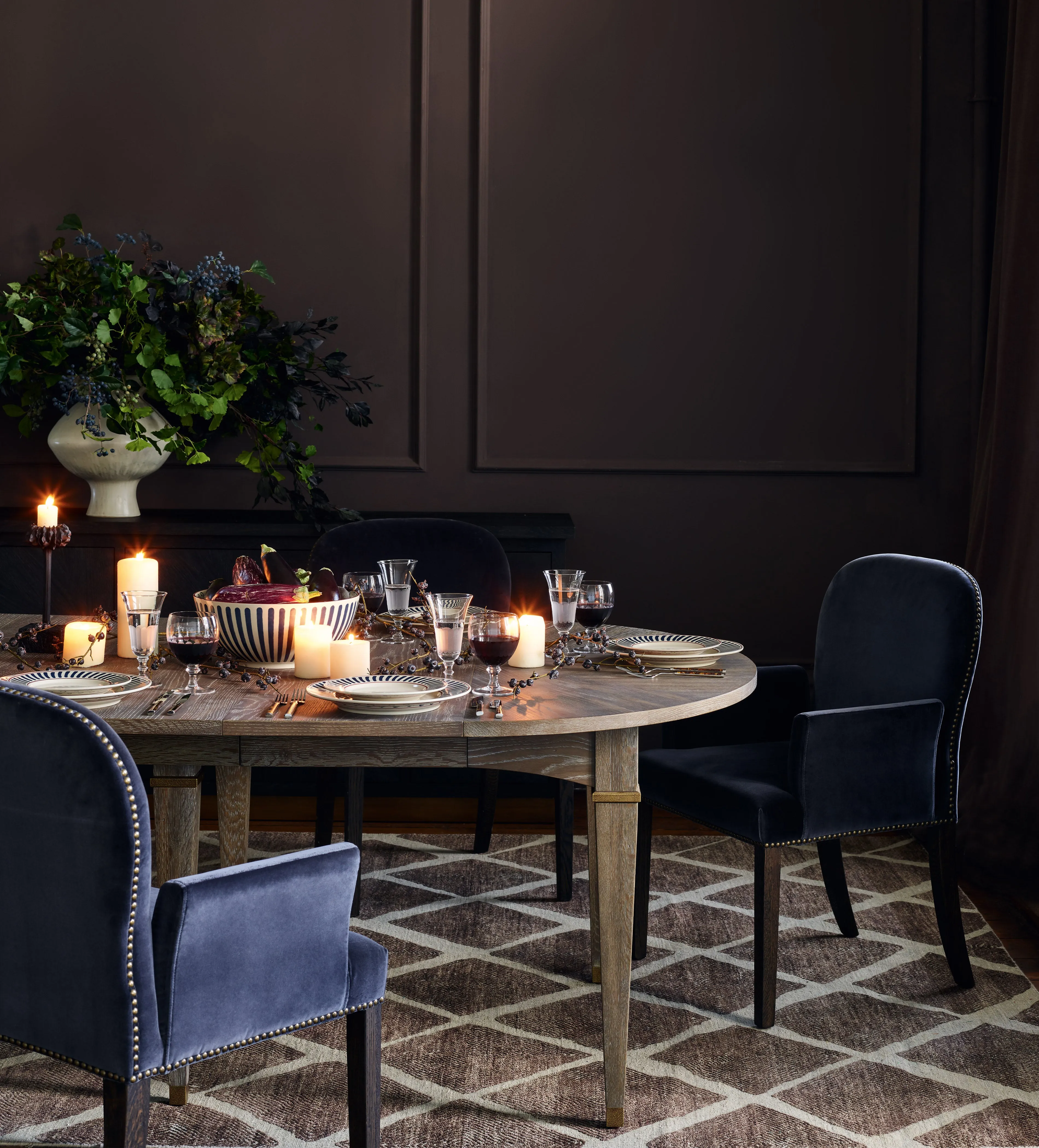 Armchair with Studs - Truffle, Velvet