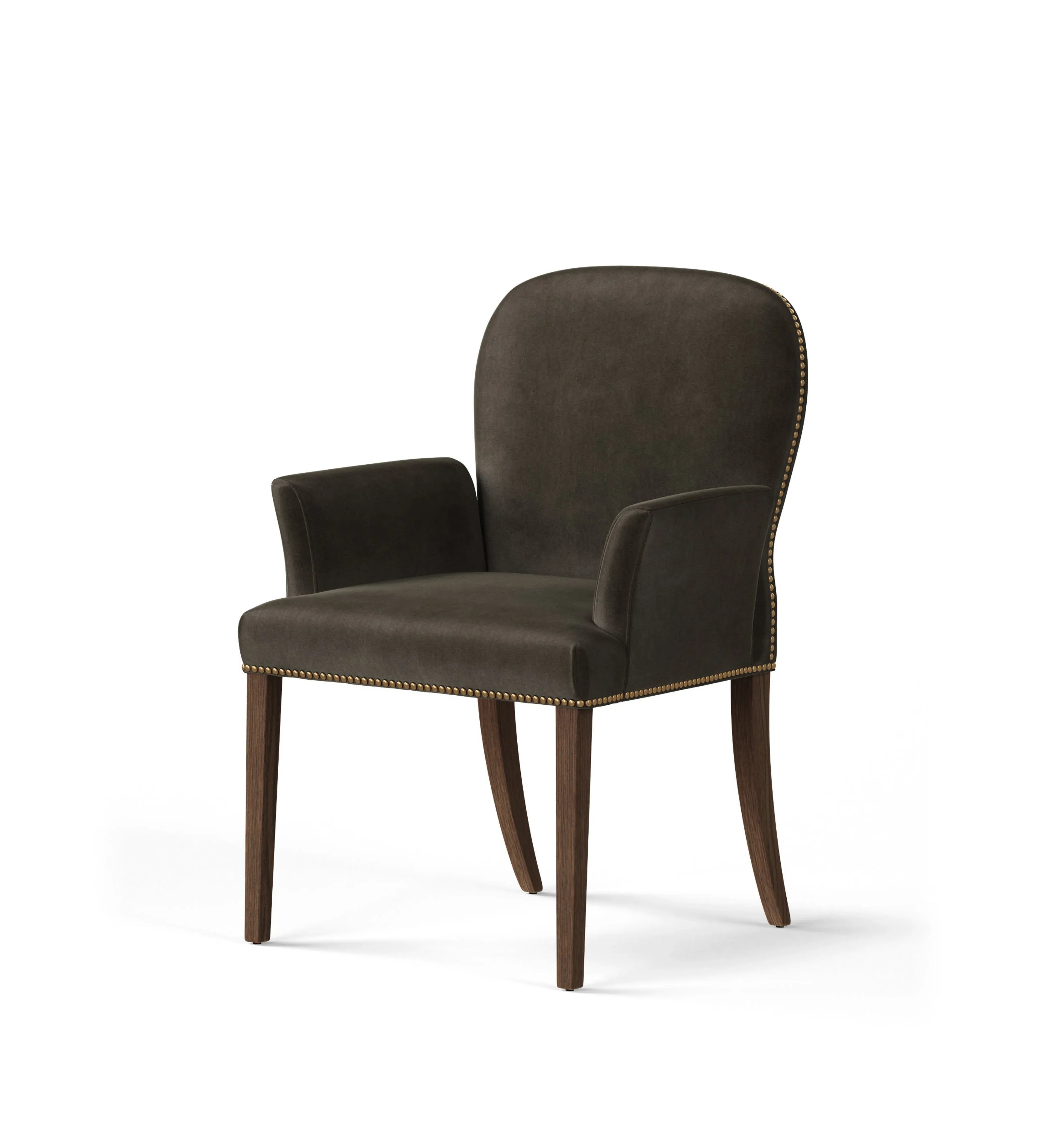 Armchair with Studs - Truffle, Velvet