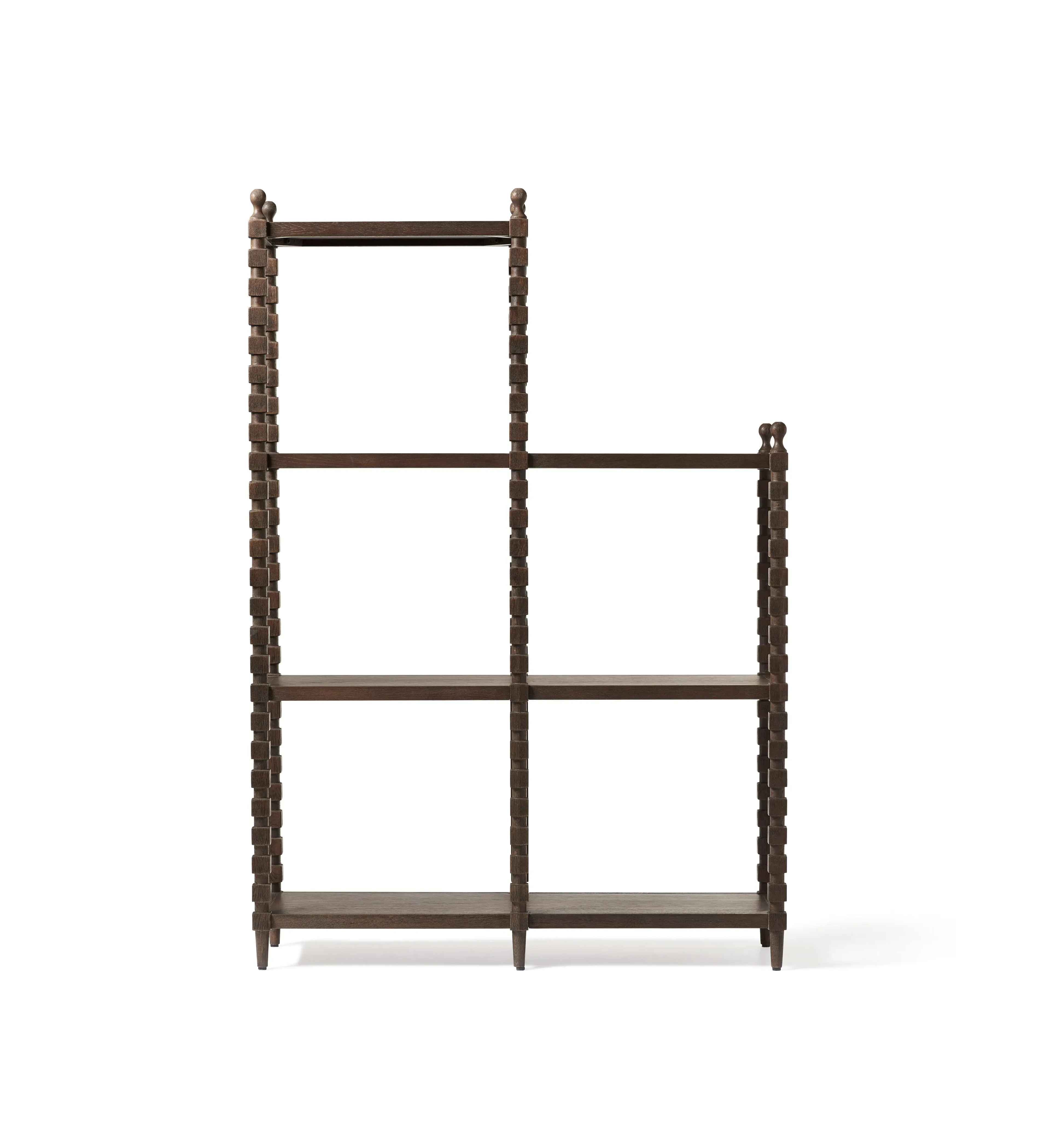 Asymmetrical Bookshelf Unit - Espresso, Oak Wood