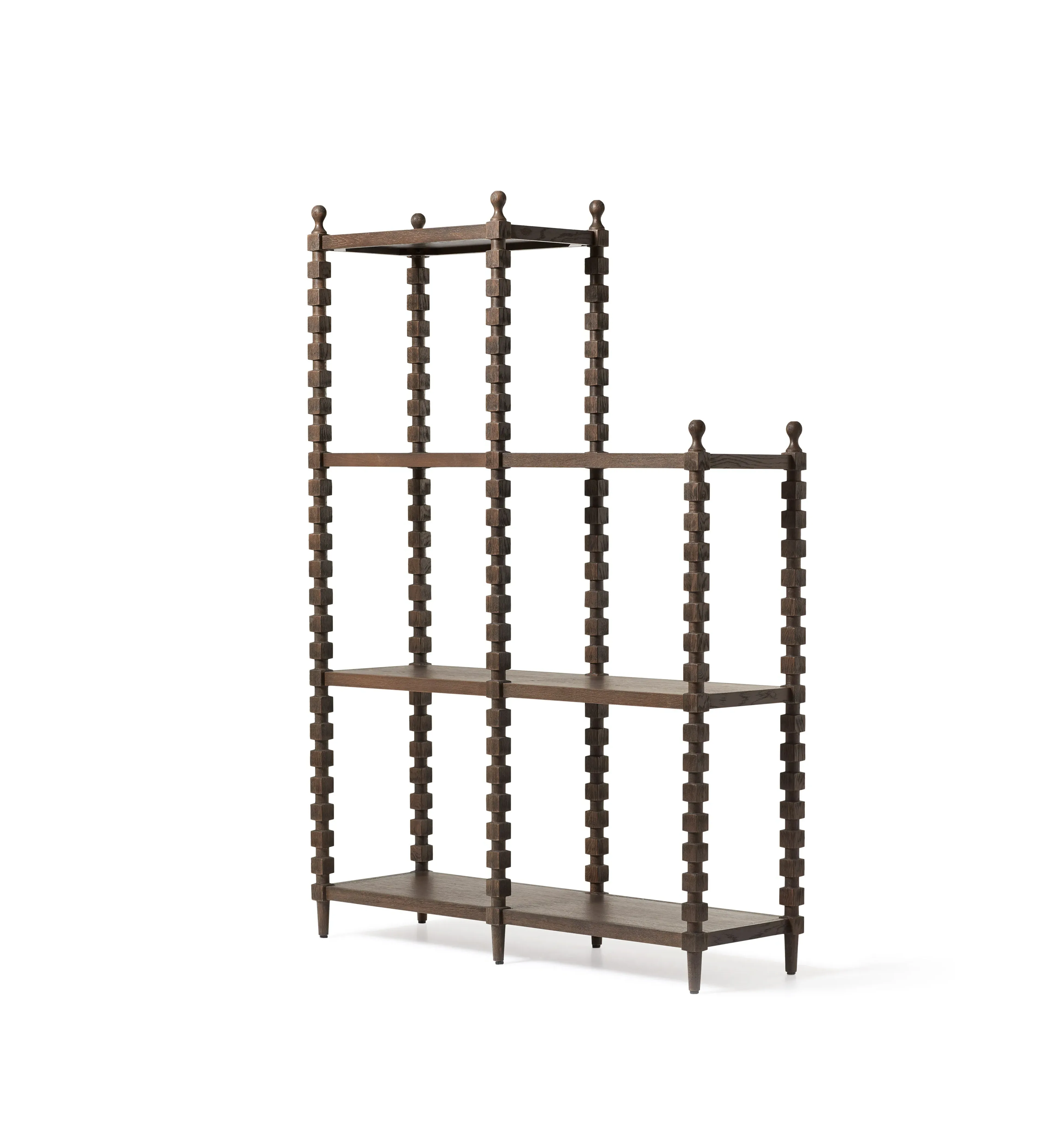 Asymmetrical Bookshelf Unit - Espresso, Oak Wood image