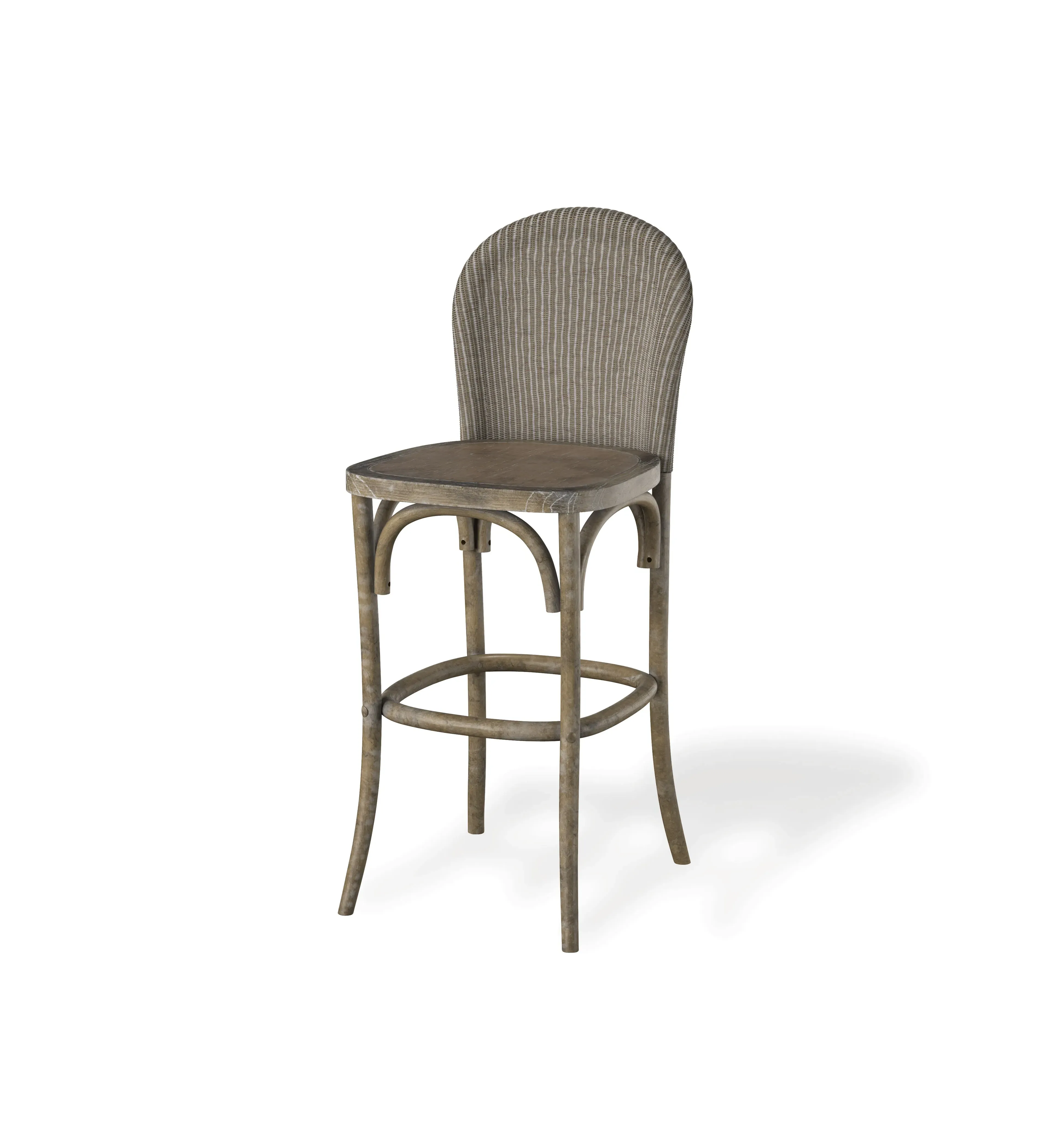 Bar Stool with Curved Back - Natural, Elm Wood image
