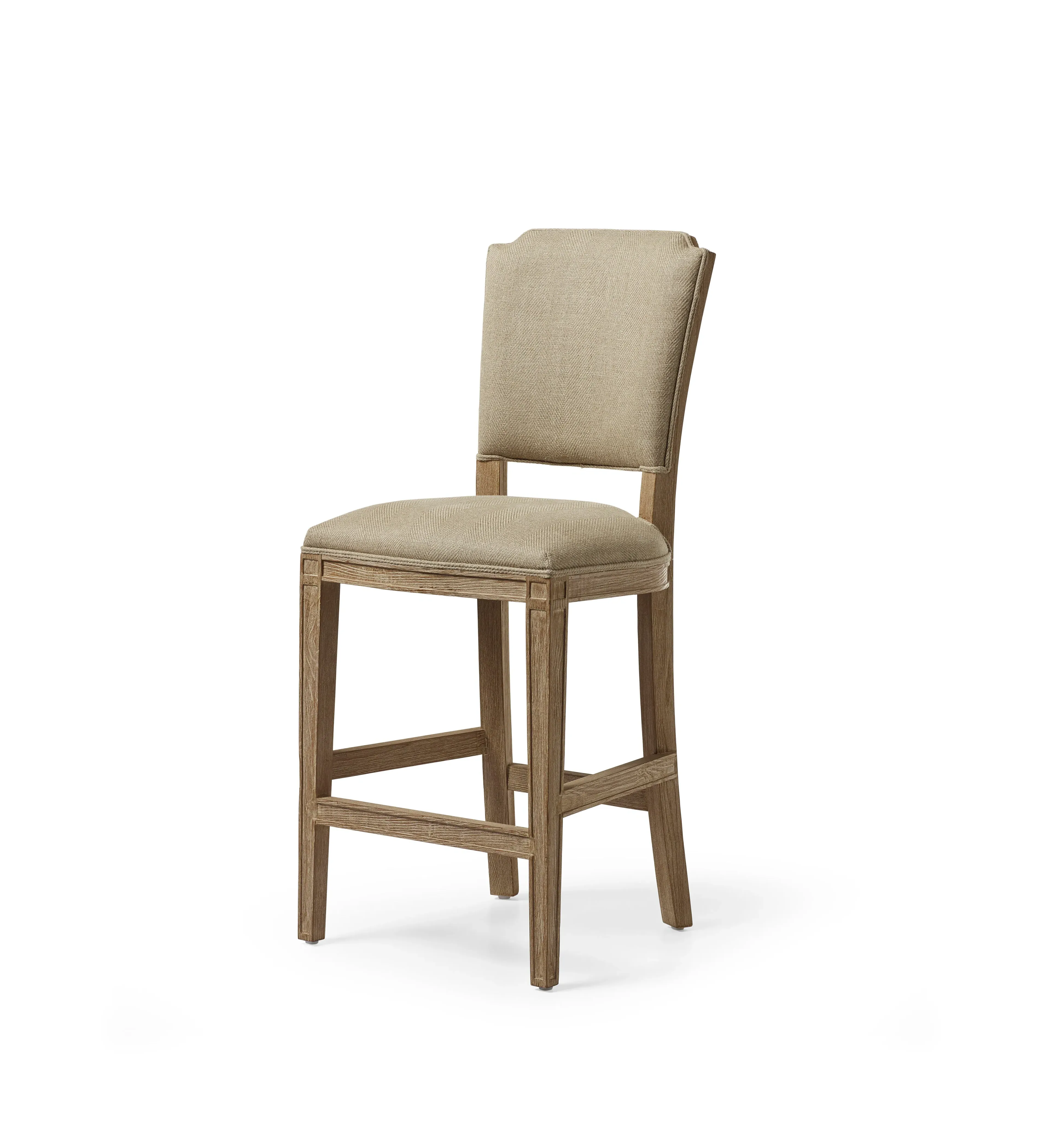 Bar Stool with Curved Frame - Oak, Fabric image
