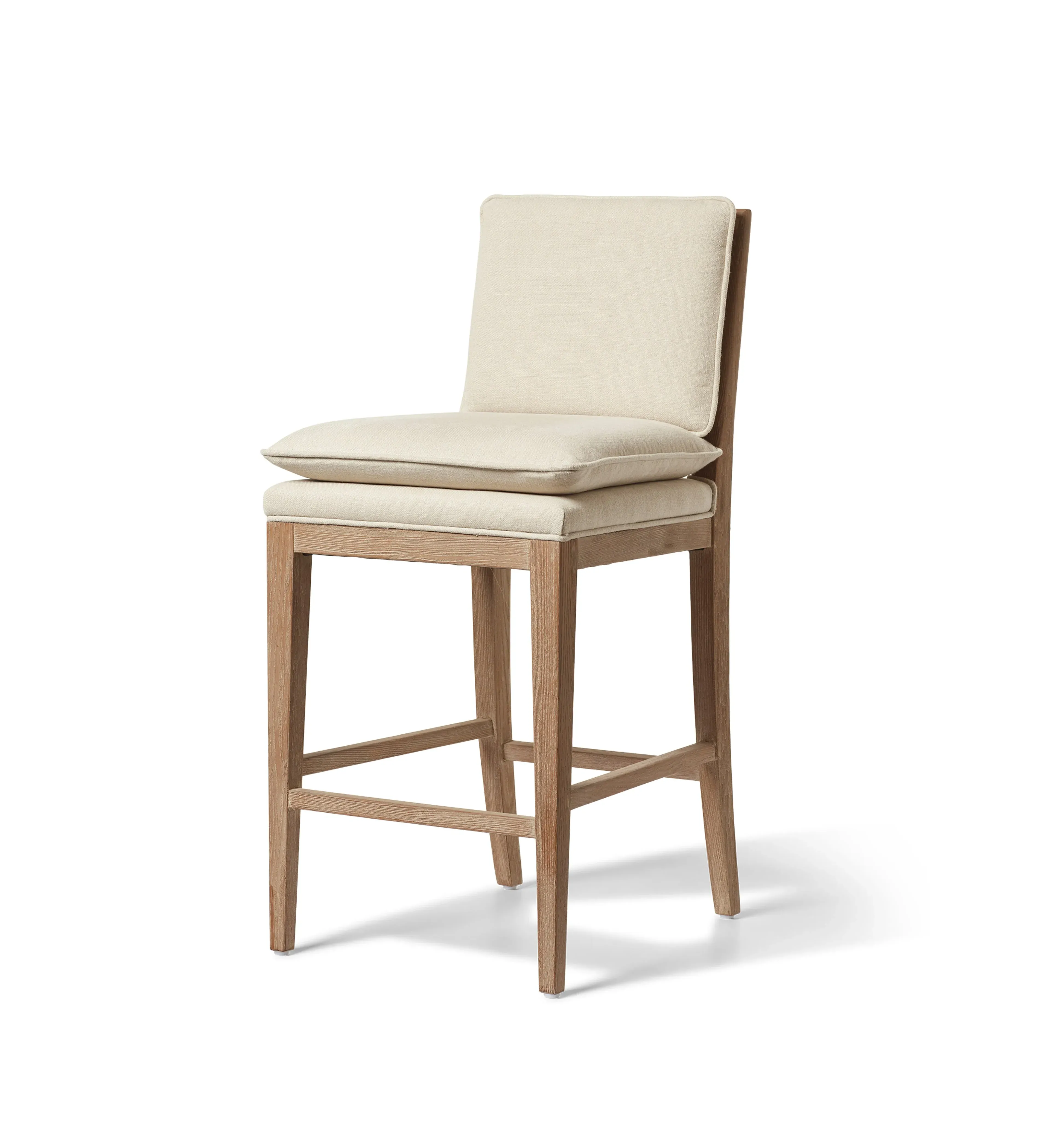 Bar Stool with Cushion - Natural, Linen image