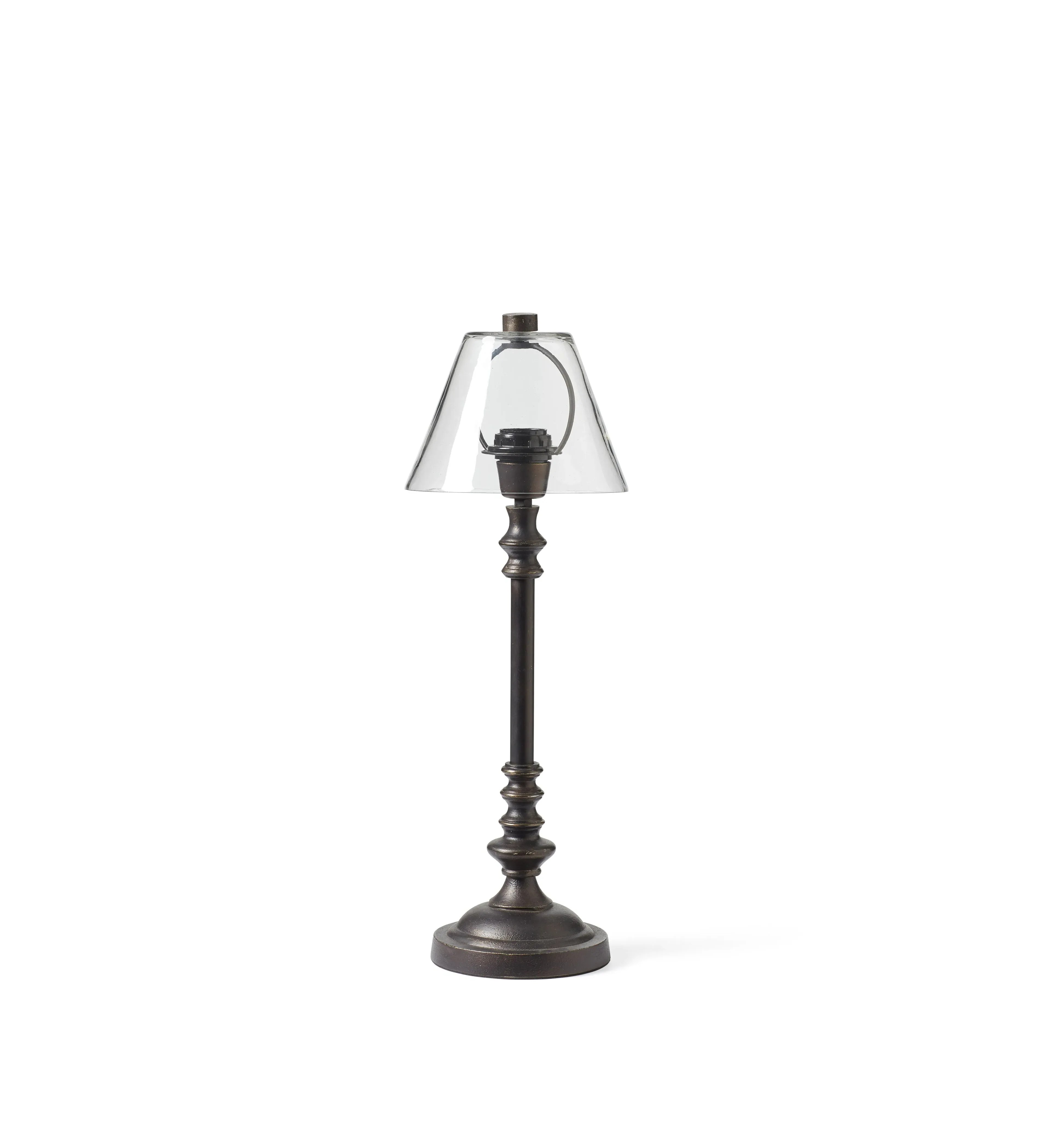 Barton Table Lamp with Glass Shade - Black, Metal