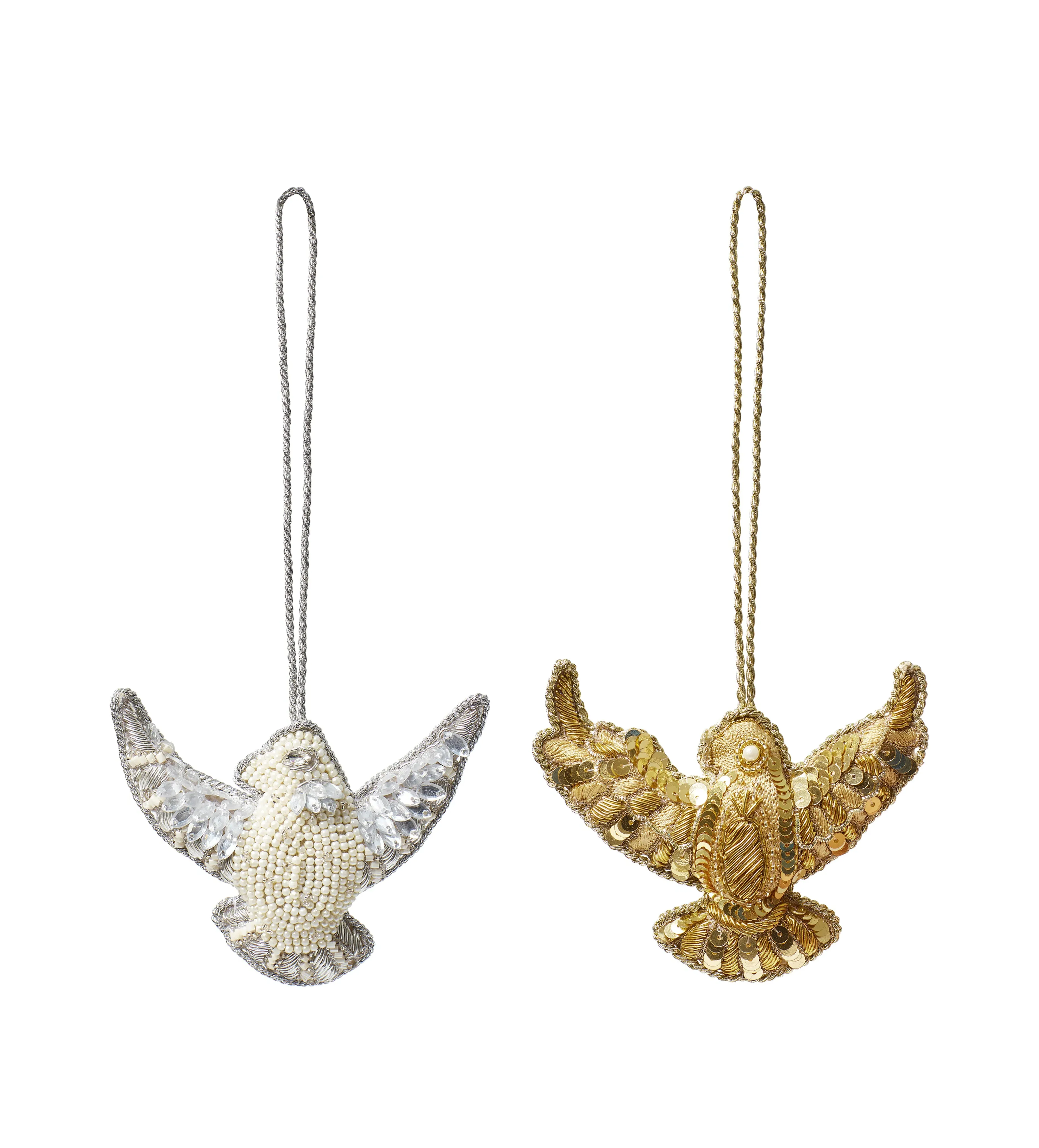 Bird Hanging Decorations Pair - Multi, Beaded image